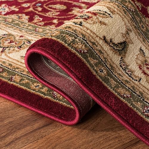 Miniatura 9 de Safavieh Colección Lyndhurst LNH312A Alfombra tradicional oriental, color rojo y marfil, Polipropileno