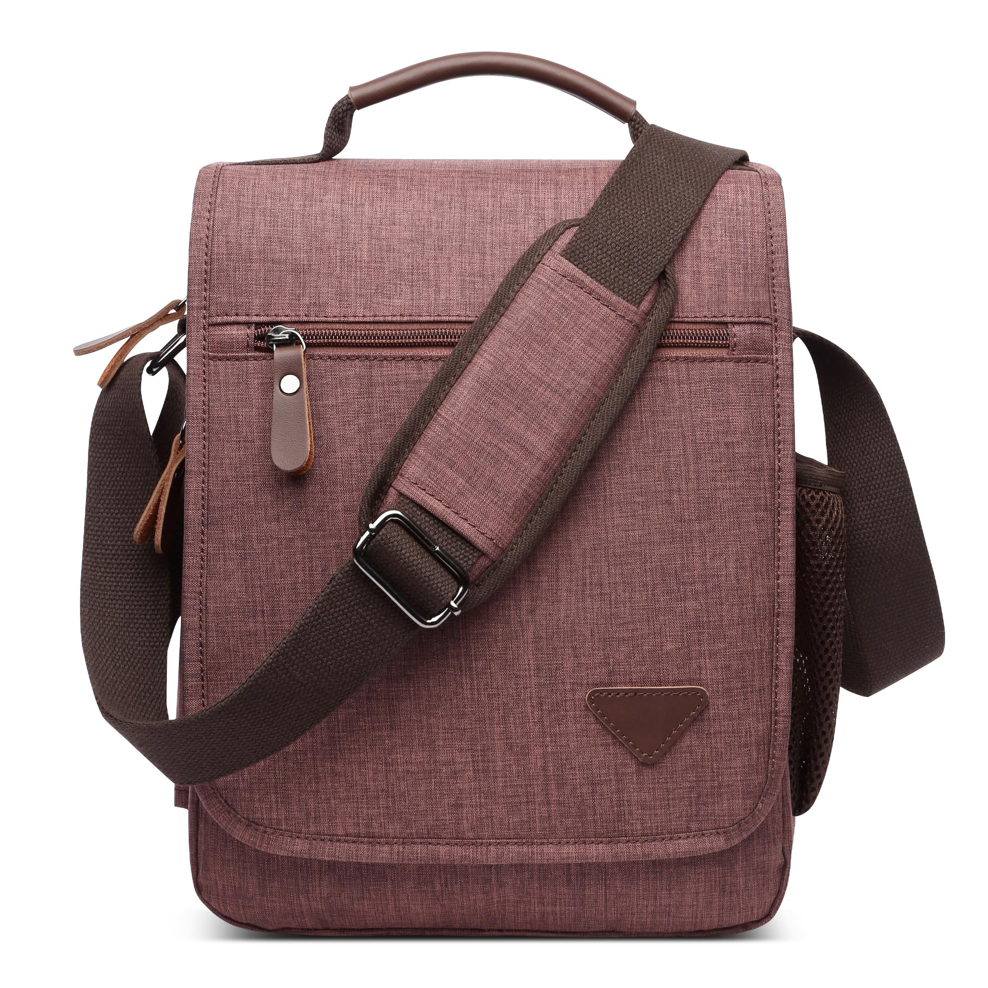 Moda Uomo Borsa a Tracolla Elegante Borse Messenger Ventiquattrore 12.9 pollici Laptop Messenger Bag Briefcase Viaggio Causale Lavoro Scuola Uomo Borsa a Tracoll Marrone