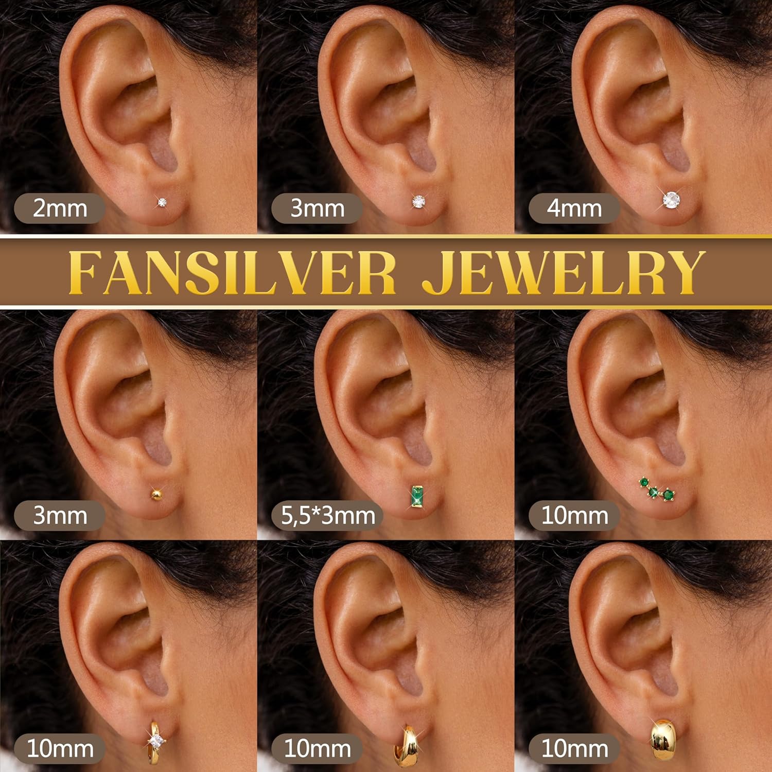 Fansilver Hypoallergenic Flat Back Gold Earrings for Women-14k Gold Surgical Stainless Steel Stud Hoop Earrings for Sensitive Ears Dainty Small Huggie Hoops Cartilage Earring Stacks - Image 3