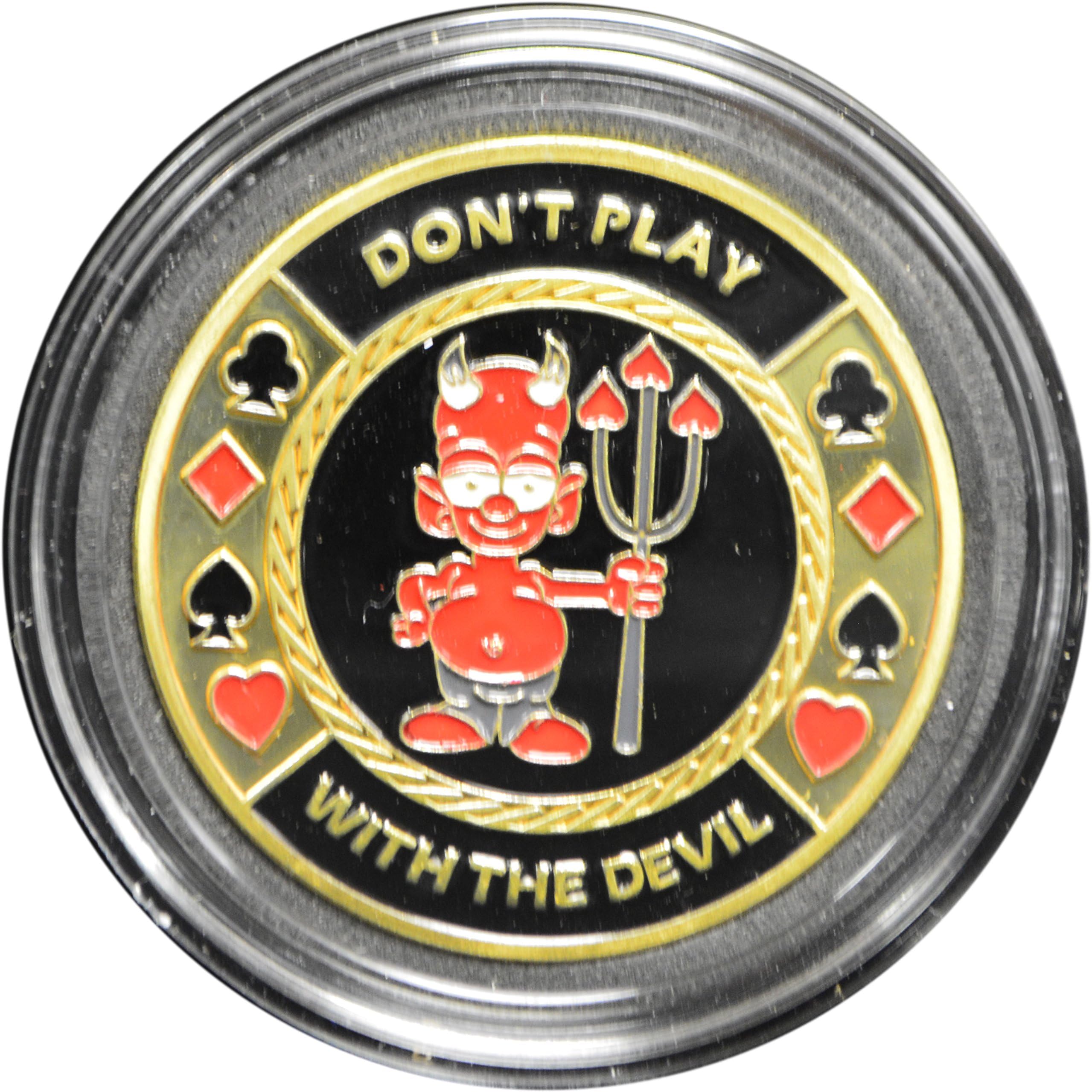 MRC POKER Hand Painted Poker Card Guard Protector - Don't Play with The Devil