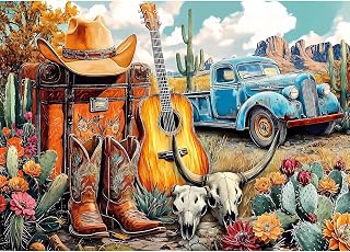 Paint by Numbers for Adults and Kids Beginner, Desert Cowboy Boots Painting by Number Kits On Canvas, Number Artist Paint by Number Kit DIY Oil Painting Acrylic Paints, Home Wall Decor 12x16 Inch