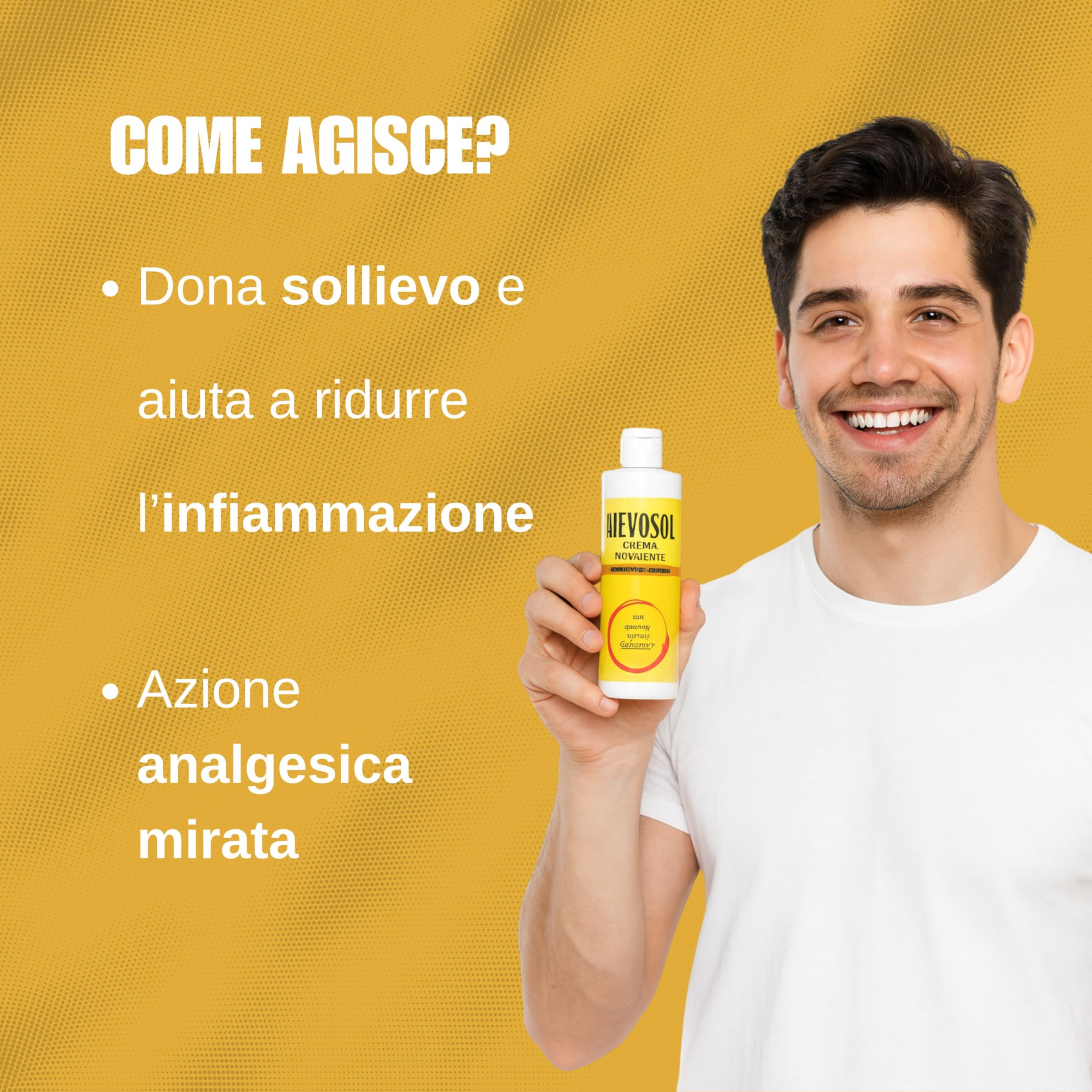 Lievosol – Crema Antidolorifica Naturale Extra Forte con Arnica e Artiglio del Diavolo – Sollievo per Dolori Muscolari, Articolari, Cervicale e Schiena – Texture Leggera – 200ml