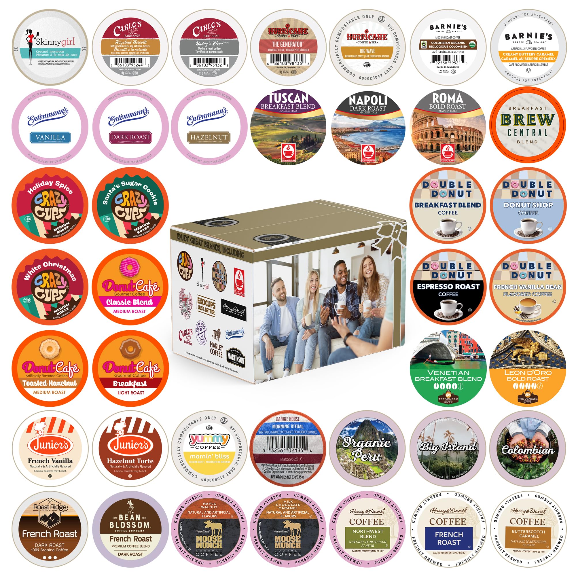 Coffee Pods Variety Pack Sampler, Coffee Lovers Single-Serve Capsules & Pods For Keurig K Cup Machines, Assorted Variety Pack, 40 Count