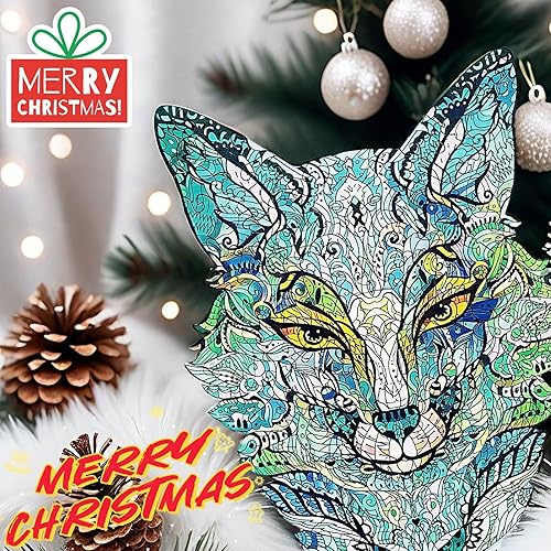 Miniatura 2 de Rompecabezas de madera para adultos, diseño único de animales de lobo zorro, rompecabezas mágico en forma de animales, el mejor regalo para adultos,