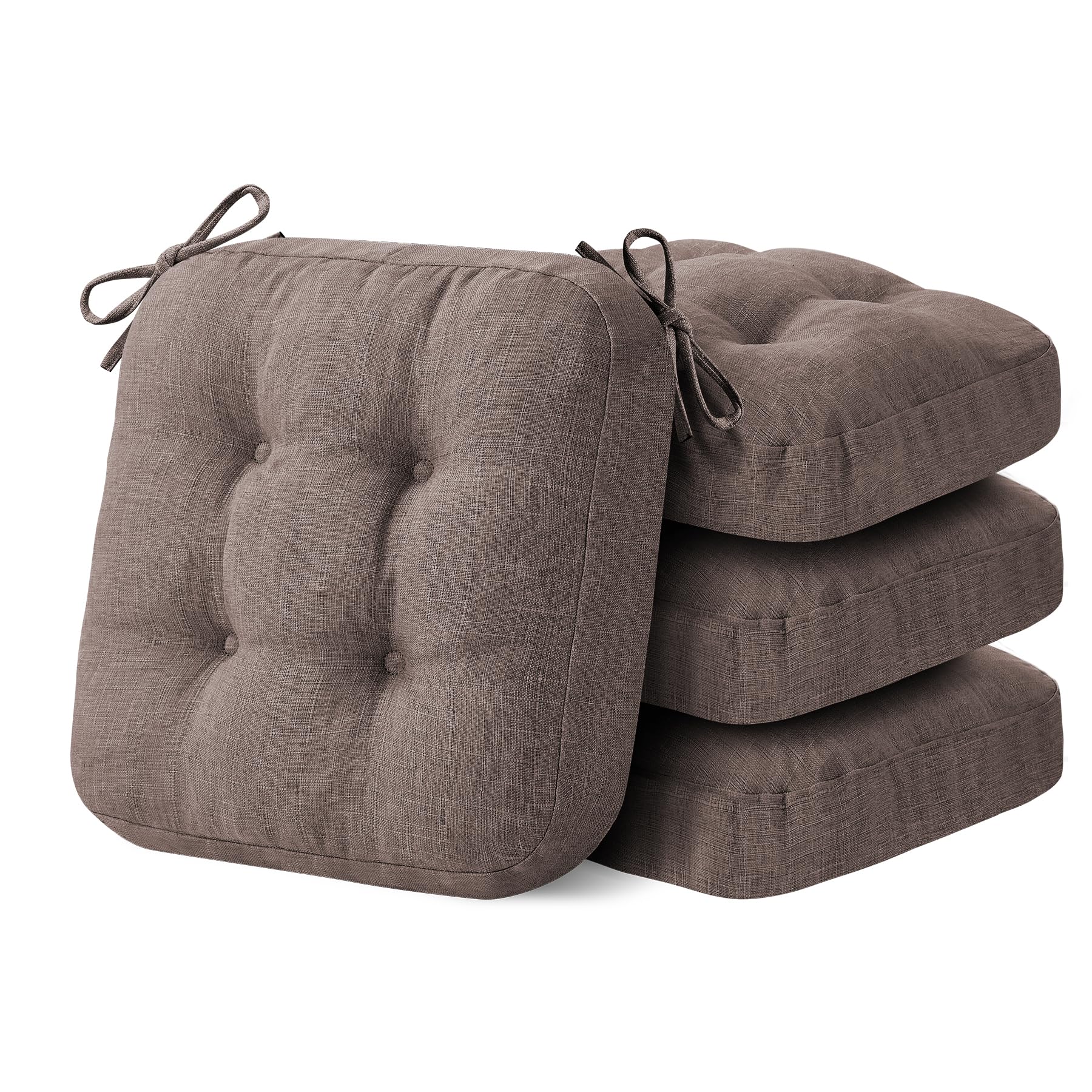 Chair Cushions, Memory Foam Dining Chair Cushions, Tufted Indoor Chair Pads, Set of 4, 16.5' x 16.5' x 3.5', Beige — view 27