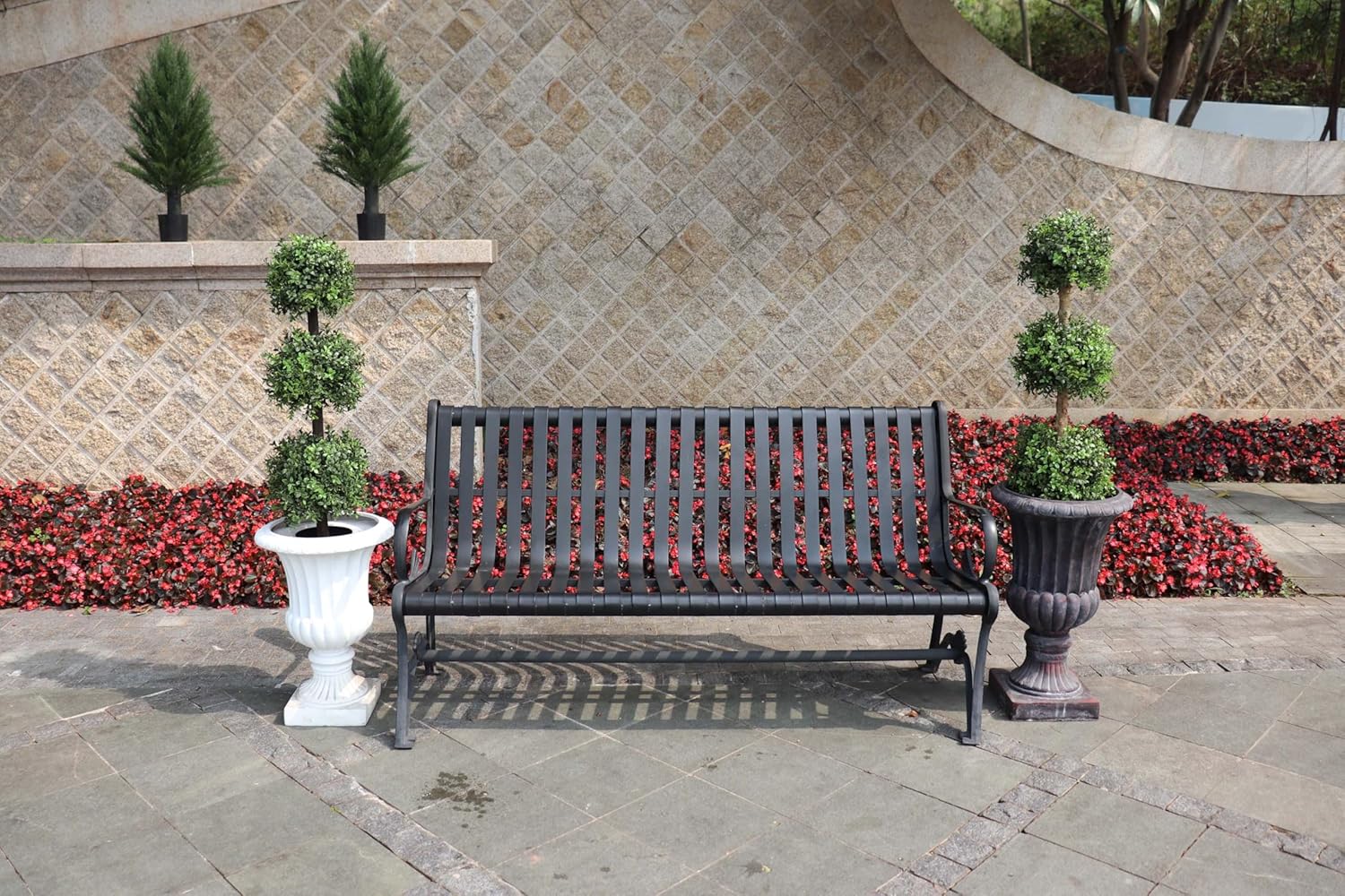 ALL SEASON GREEN 3ft Artificial Outdoor Boxwood Topiary Trees, UV Resistant, Indoor and Outdoor Fake Trees Patio Display Plants