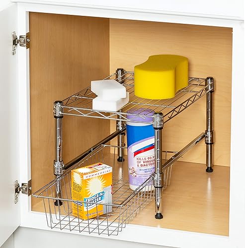 Miniatura 2 de Honey-Can-Do mesa auxiliar comercial, mesa de noche, pequeña, de alambre cromado