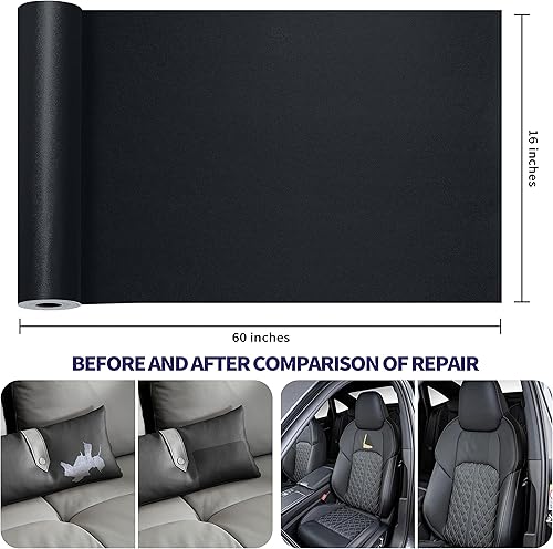 Miniatura 130 de Kit de cinta para reparación de cuero, parche autoadhesivo para muebles, sofá, asientos de automóvil, silla de oficina, kit de reparación de vinilo