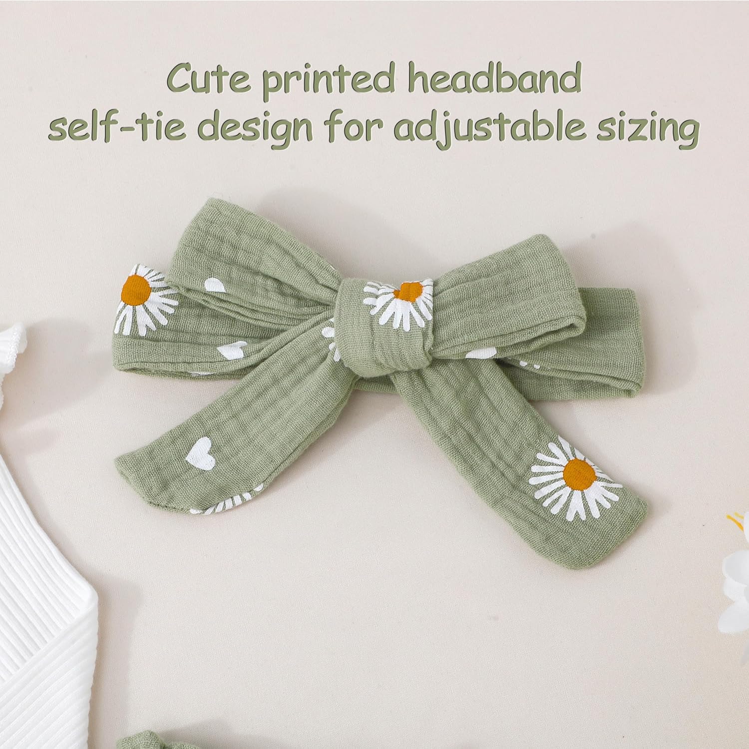 Newborn Baby Girl Clothes Ribbed Knit Romper Heart Daisy Print Pants for 0 3 6 12 18 24 Months Girl Outfits - Image 4