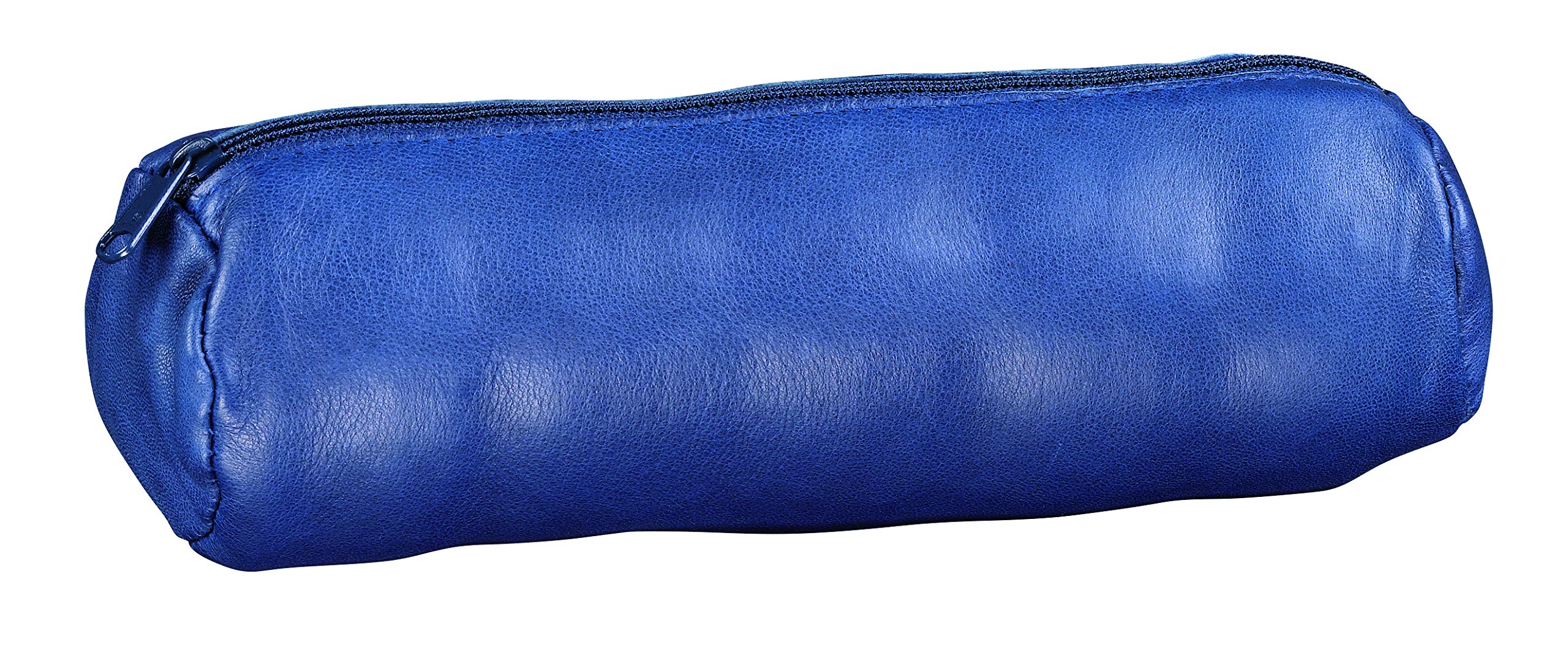 ELBA Round Tote 22 x 6 cm with Zip Leather Royal Blue, Ink, 22 x D 6 cm