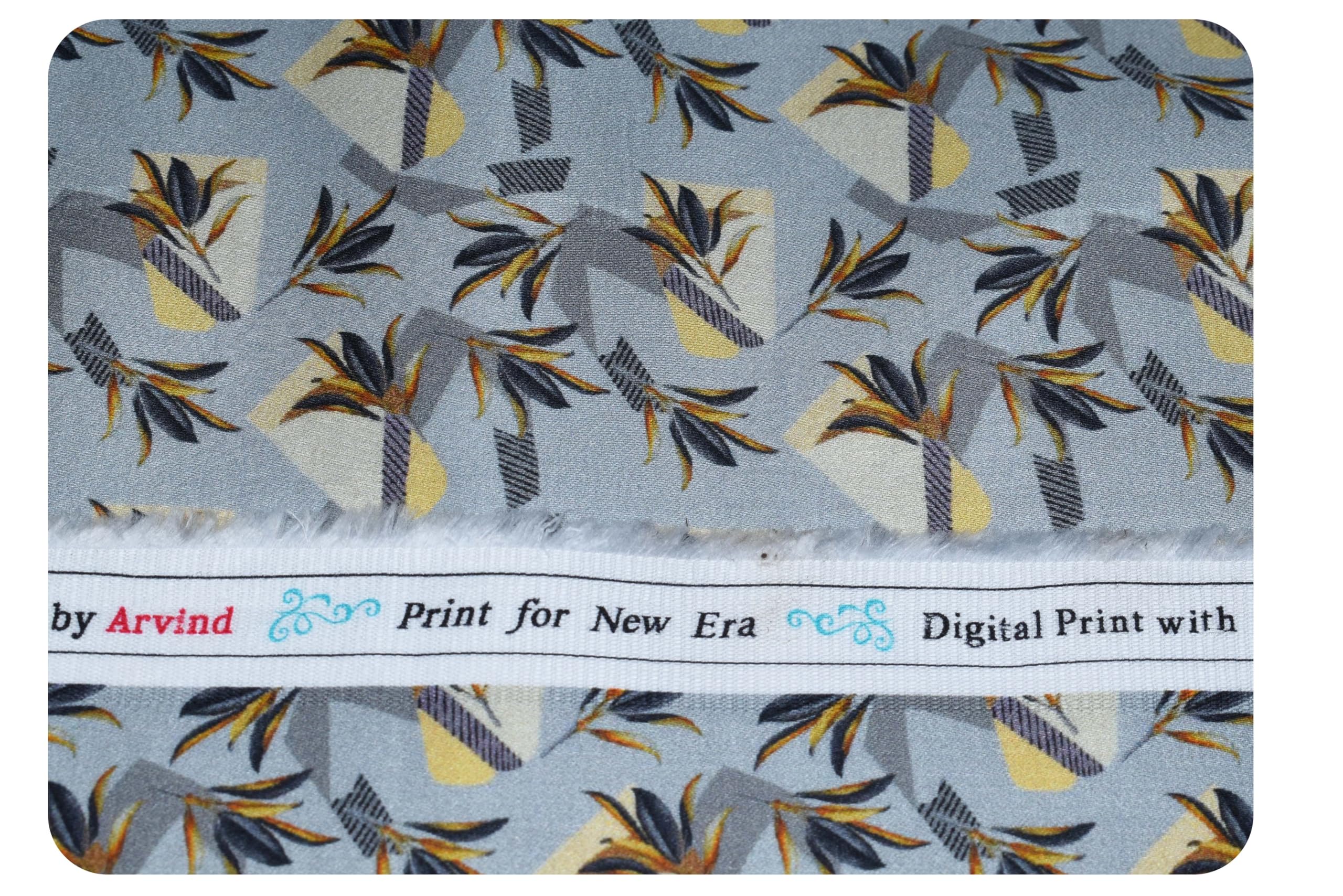 Arvind Men's Premium Cotton Digital Printed Unstitched Shirt or Kurta Fabric (DG01P7) (2 Meter Kurta, Digital Grey) 1