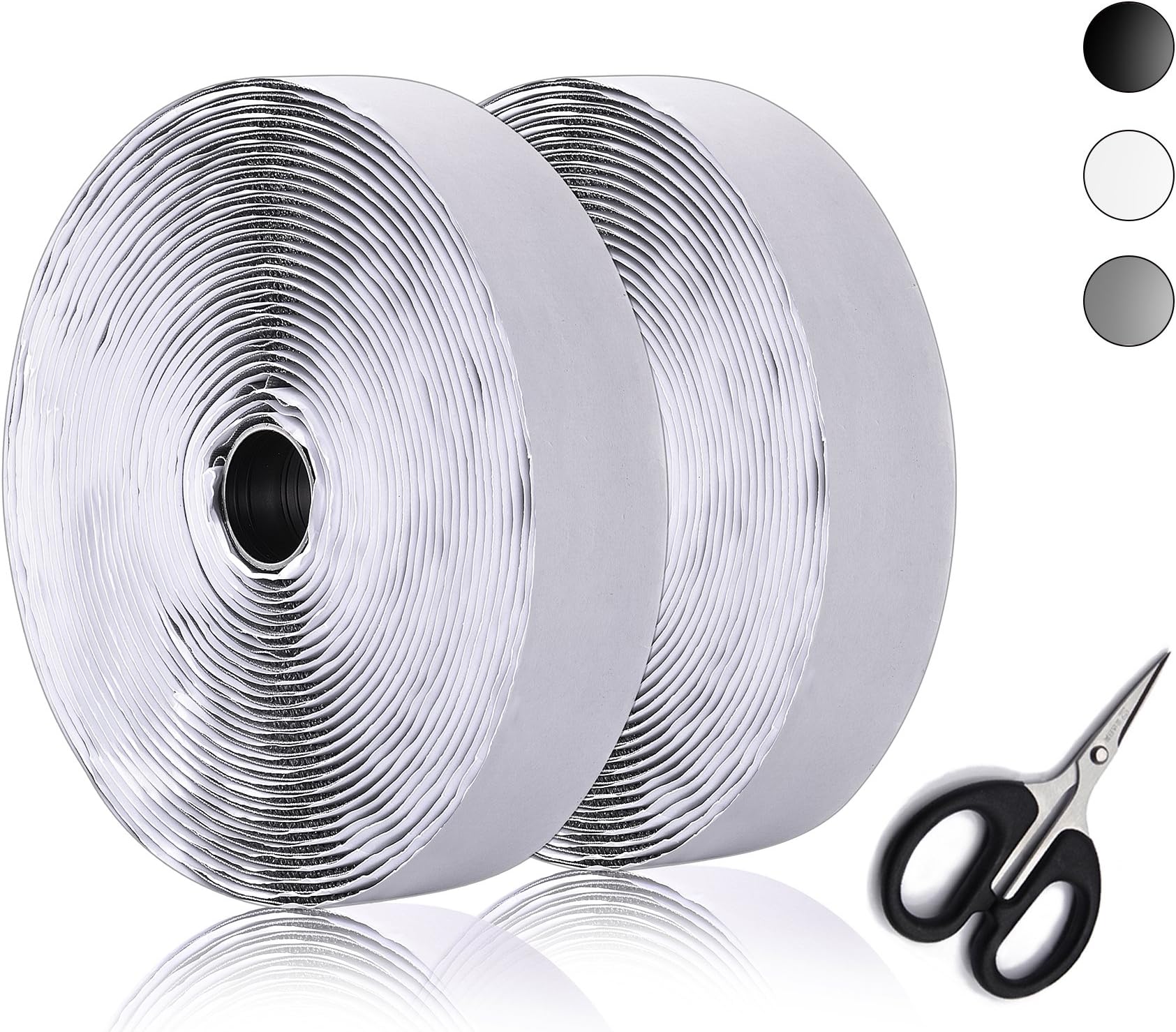 Hook and Loop Tape Self Adhesive 16.5'x 1.2" with a Tool by HingKoh (Gray)