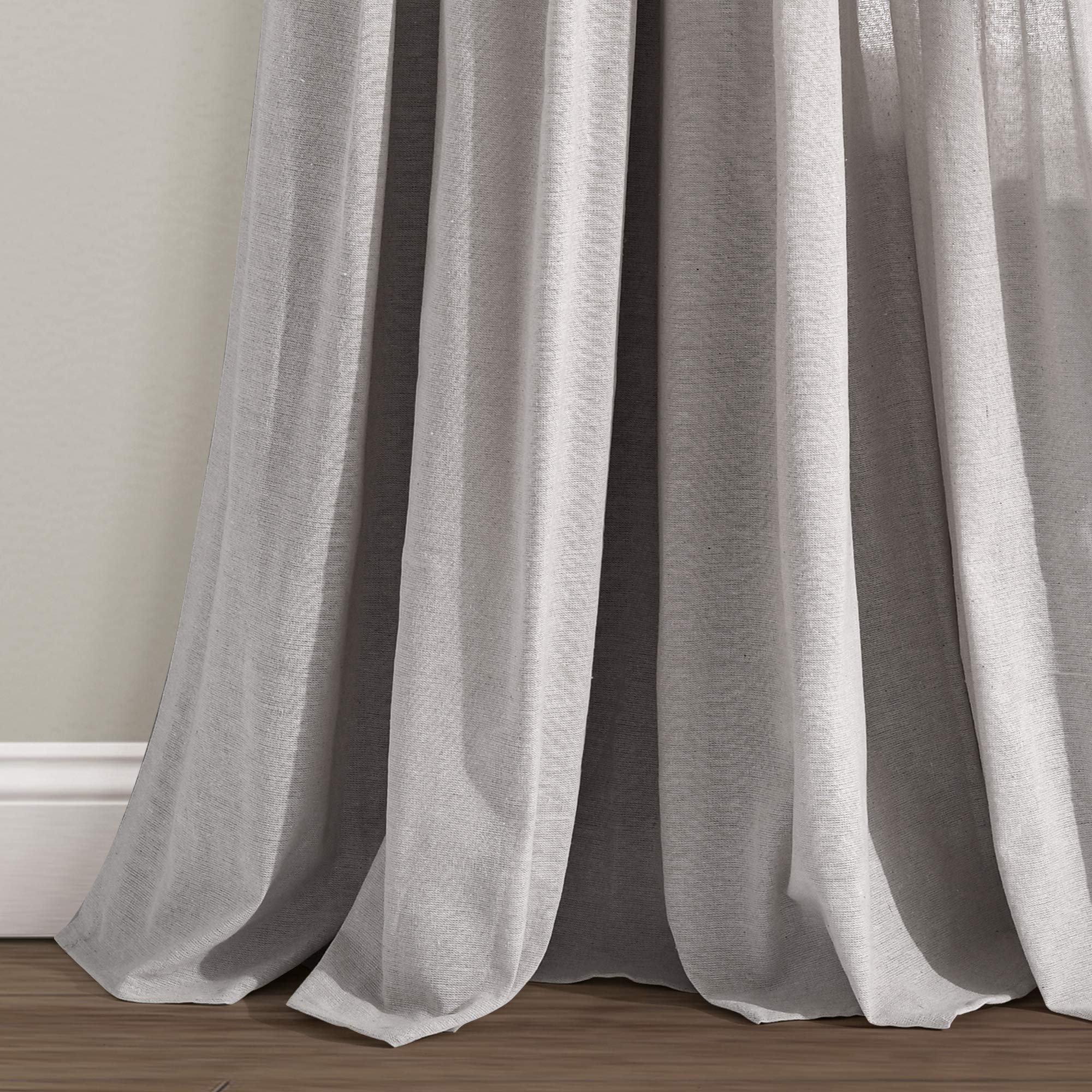 Lush Decor Linen Button Window Curtain Panel, Single Panel, Modern Farmhouse Curtain - Image 4
