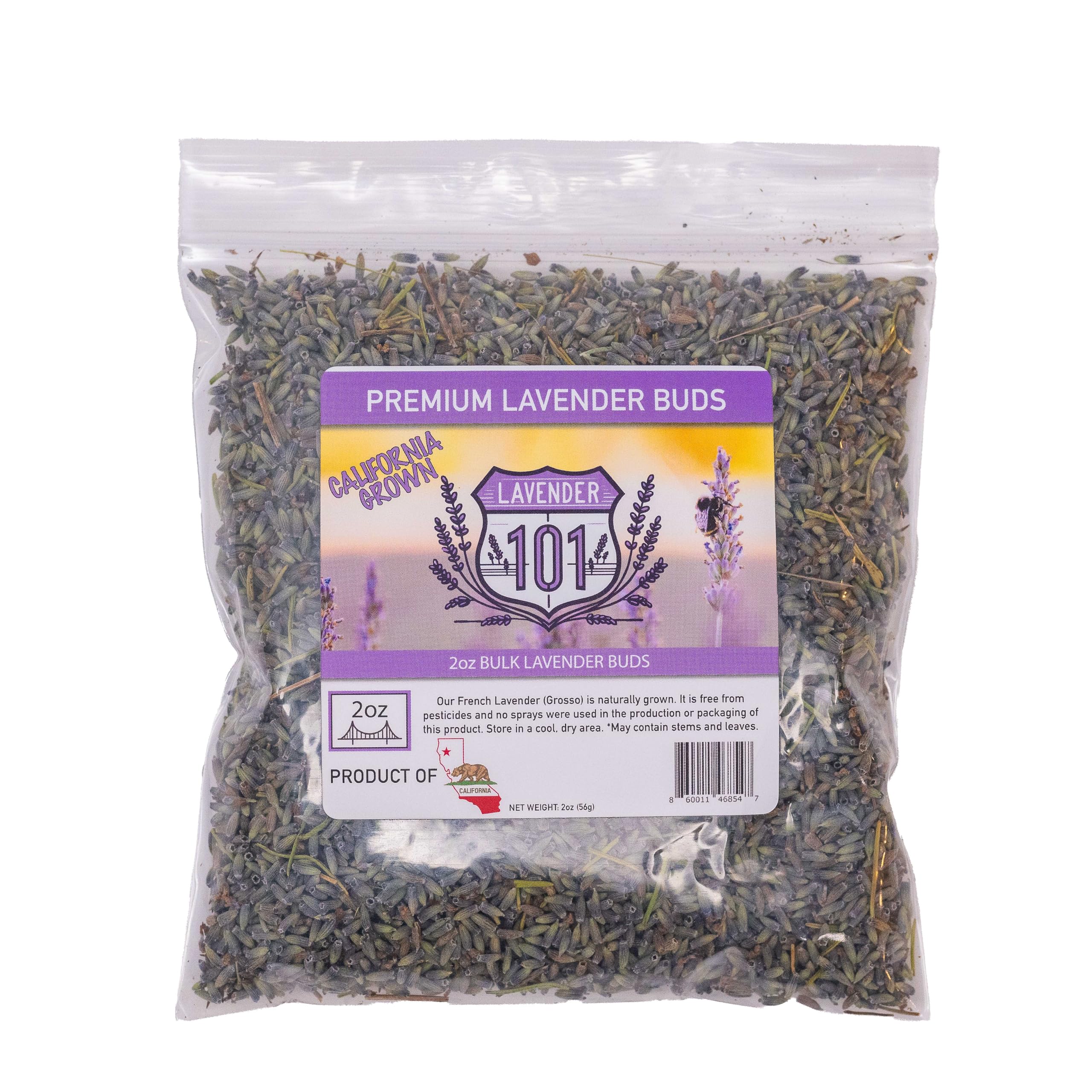 Premium Lavender Buds by Lavender 101 - US Grown Bulk Lavender Flowers for Sachets, Candles, Soaps, Crafting, Aromatherapy, Weddings, Events (2 Ounces)