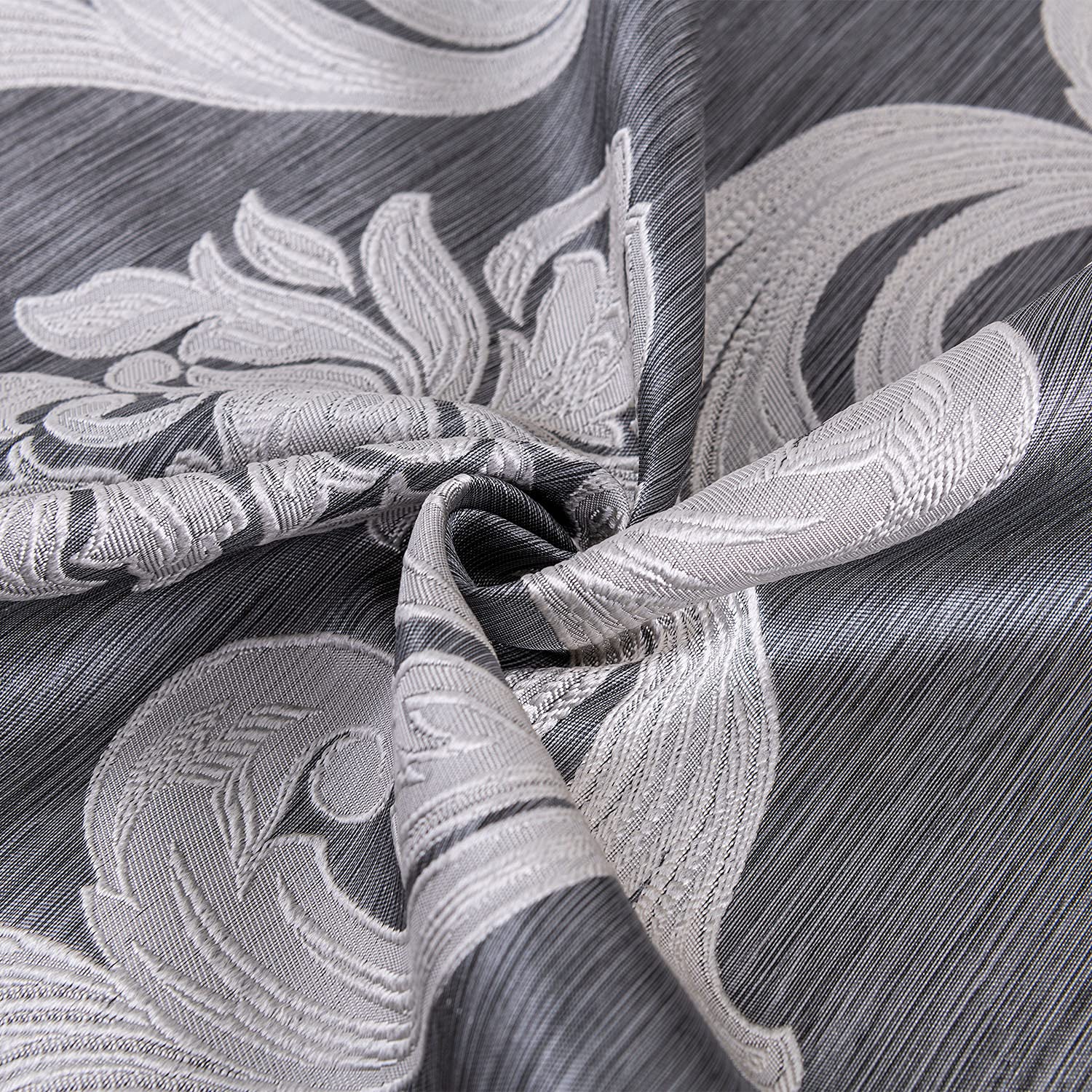 NAPEARL Cantonnières Grises pour fenêtres, Rideaux Jacquard Swag pour Salon, Rideaux Cascade damassés, cantonnière et guirlandes pour Chambre à Coucher, Cuisine (1 Panneau, 155 cm de Large)