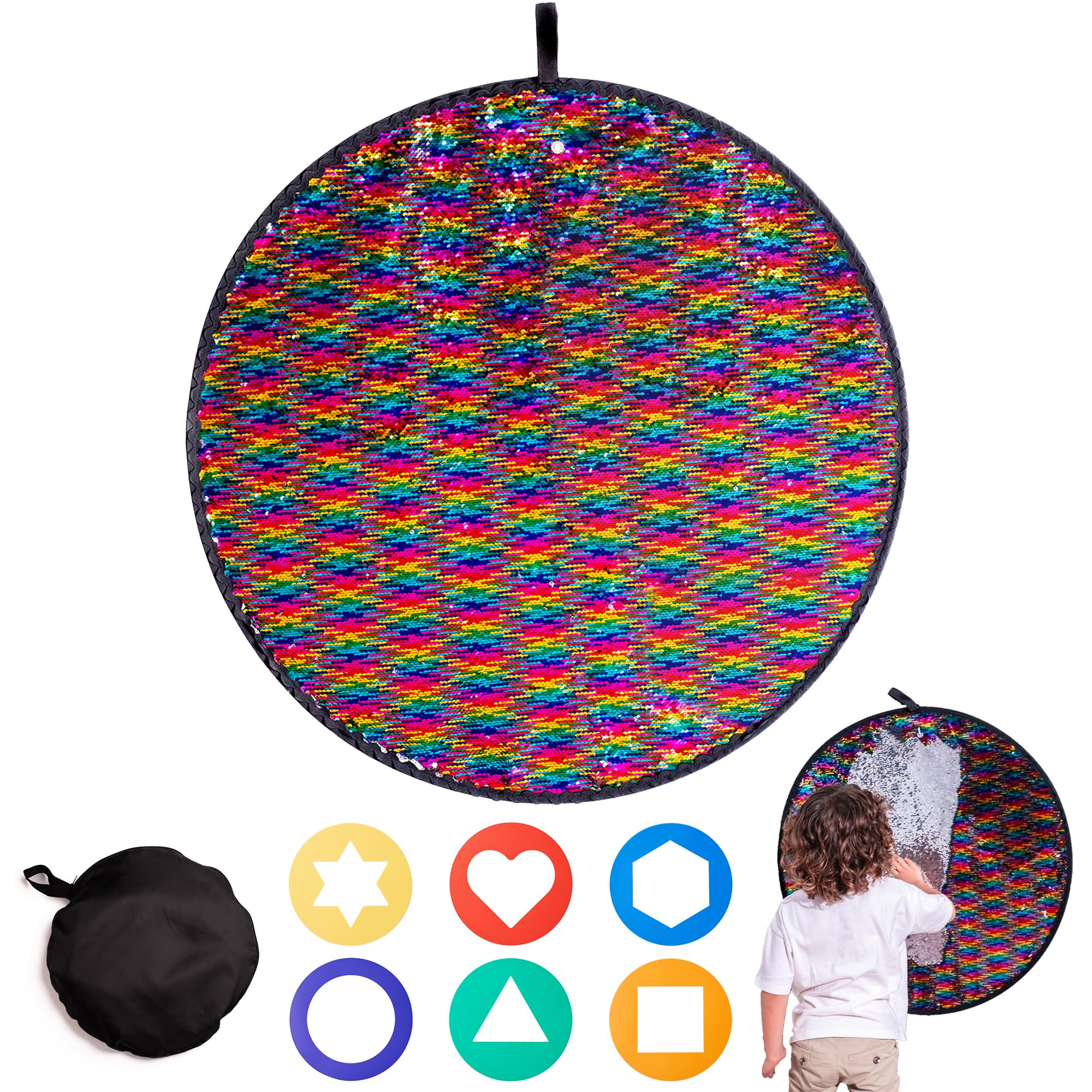 Ściana sensoryczna z tkaniny cekinowej | Must-have do pokoju sensorycznego | Ściana z cekinami | Ściana sensoryczna do klasy | Odwracalna tkanina cekinowa