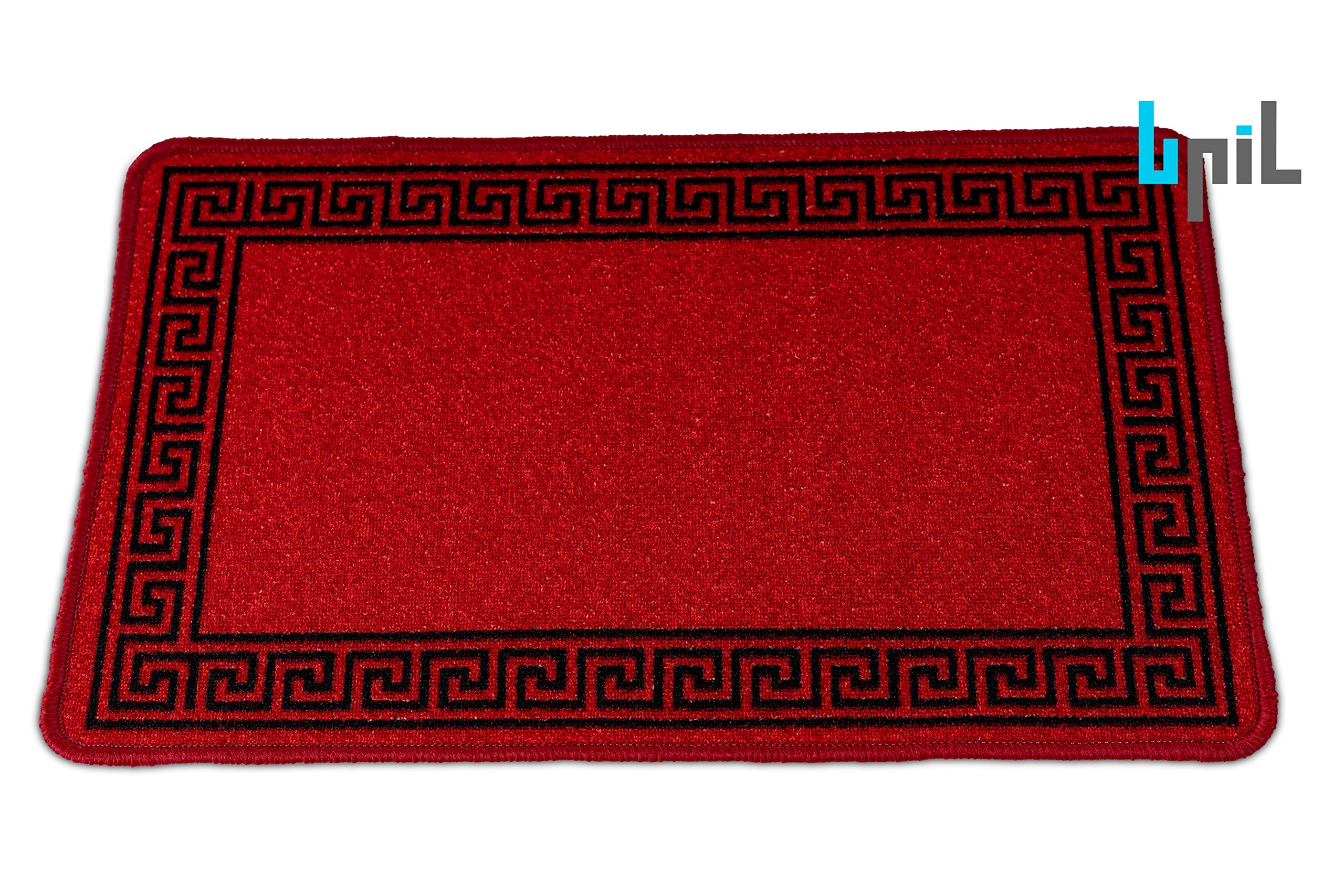 BPIL Non-Slip Indoor Door Mats – Washable Kitchen, Hallway & Entrance Floor Mat (Red-Black, 67x220 cm) | Modern Design, Stain-Resistant, Rubber-Backed | Available in Small & Large Sizes