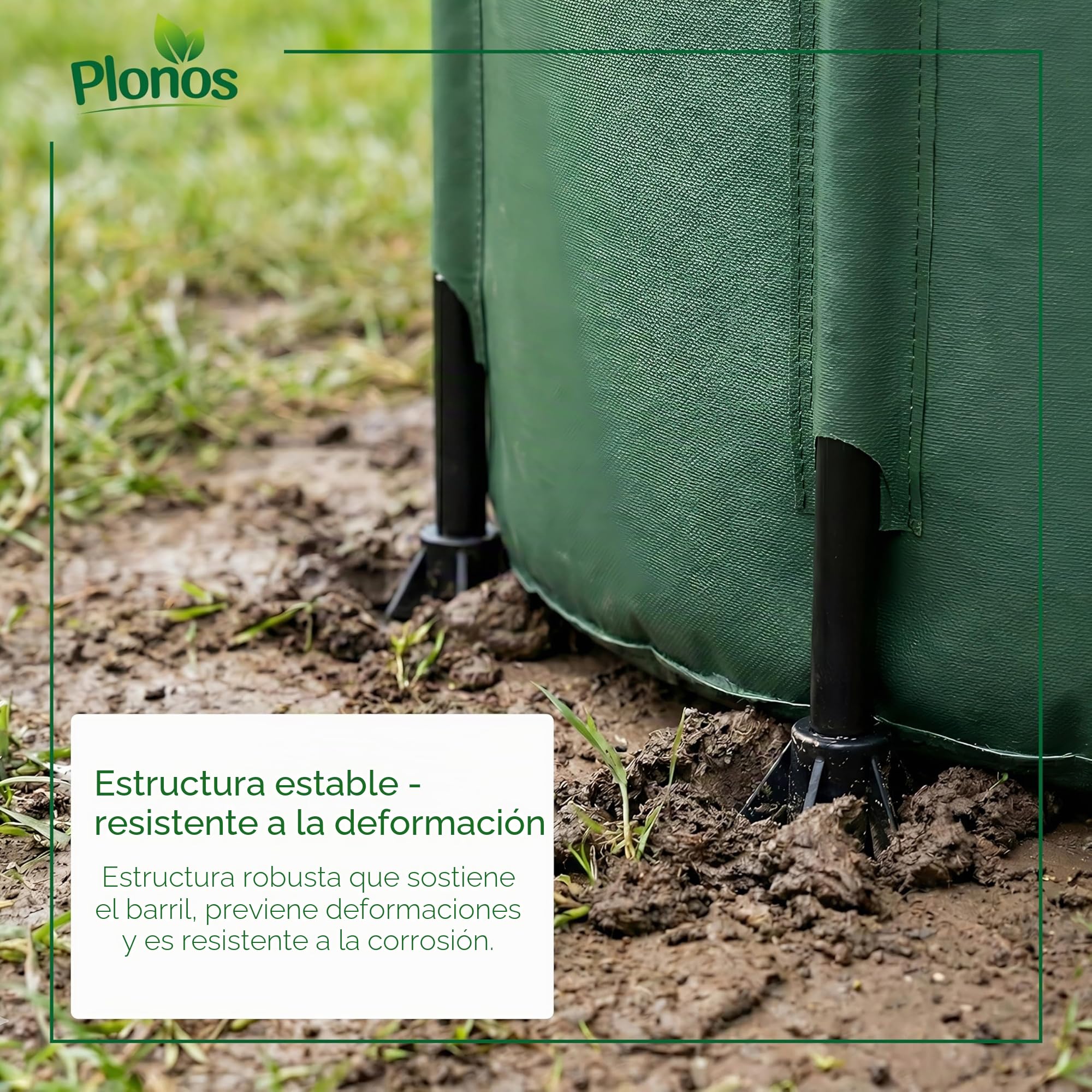 Tanque de Lluvia de 1000 l Barril de Agua con válvula de Drenaje 96 x 120 cm Verde