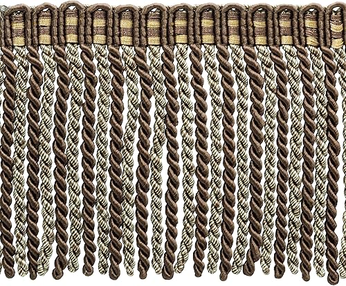 Miniatura 4 de 6 pulgadas (5.9in) de largo Colección Noblesse con ribete de flecos de lingotes con cabecera de punto elegante (estilo # DB6), oro canario