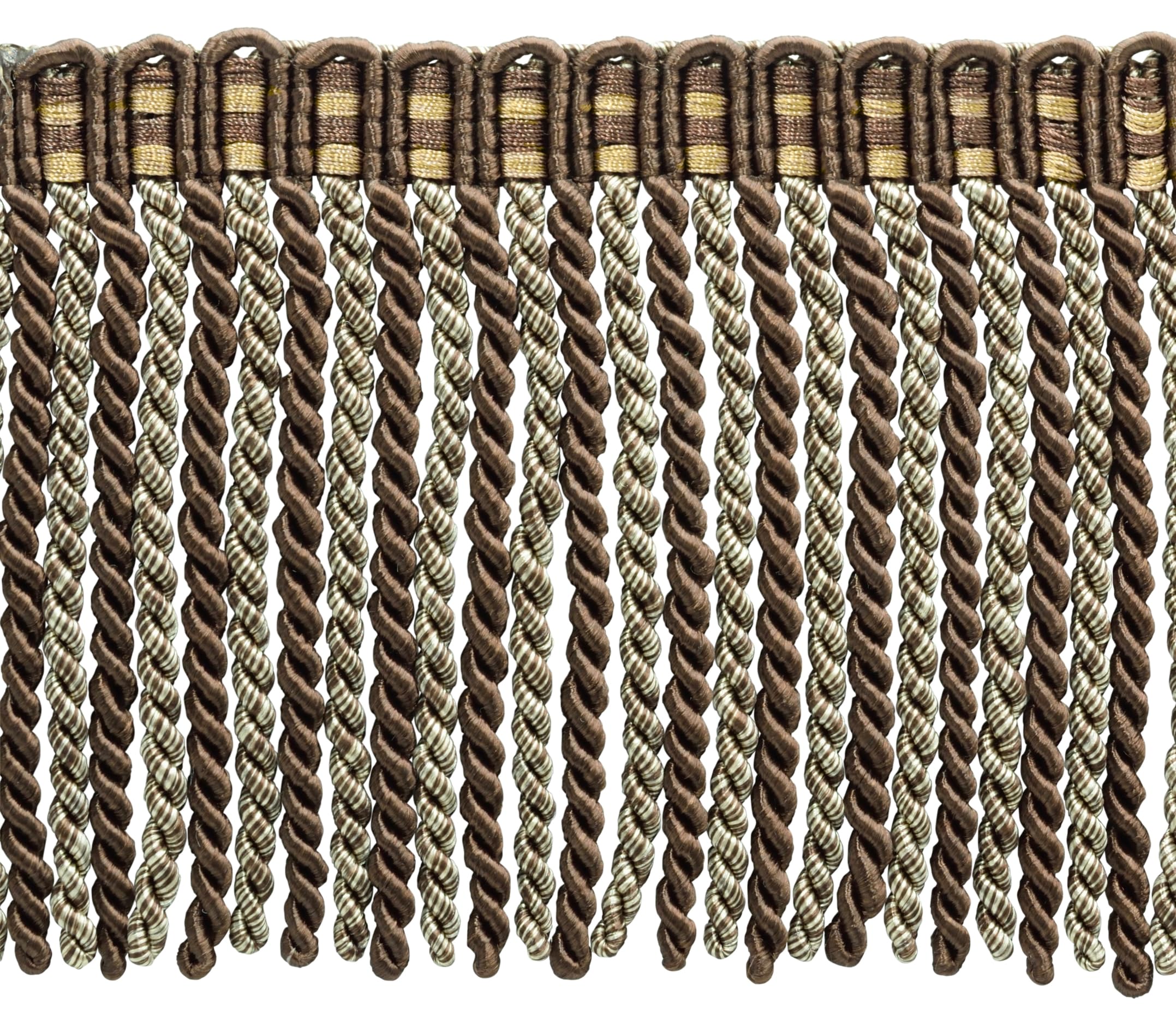 Frange de canapé haut de gamme DB6 couleur café, passementerie de 15cm pour ameublement