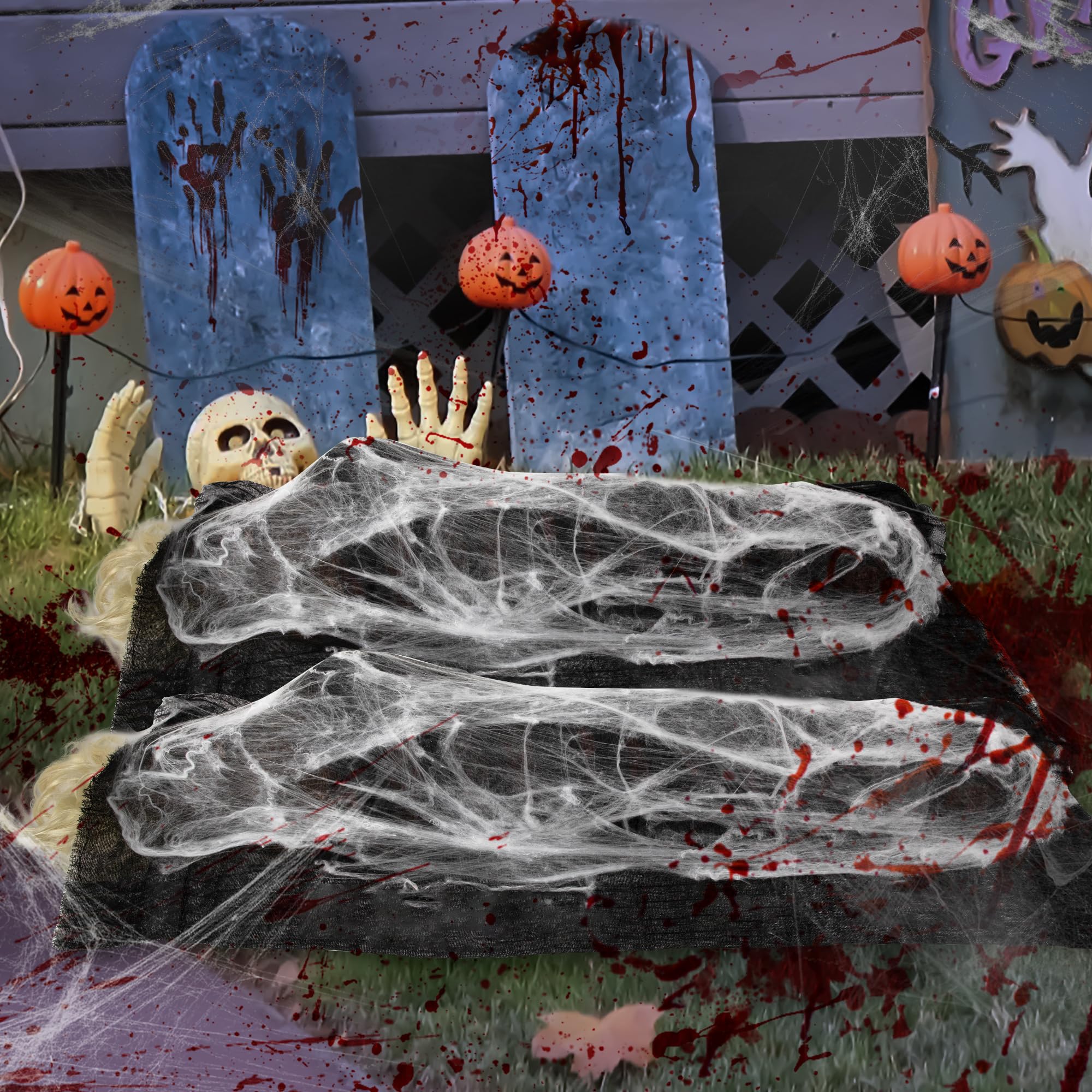 2 Décors Halloween Cocons Avec Corps Articulés - 5' X 10', Pour Maison Hantée