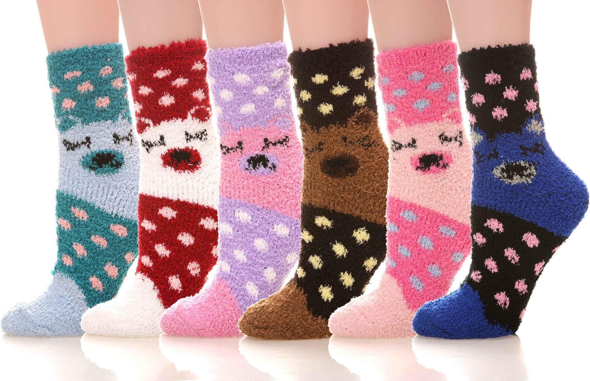 MIUBEE 6 Pack Women Super Soft Warm Microfiber Fuzzy Winter Warm Sleeping Slipper Socks