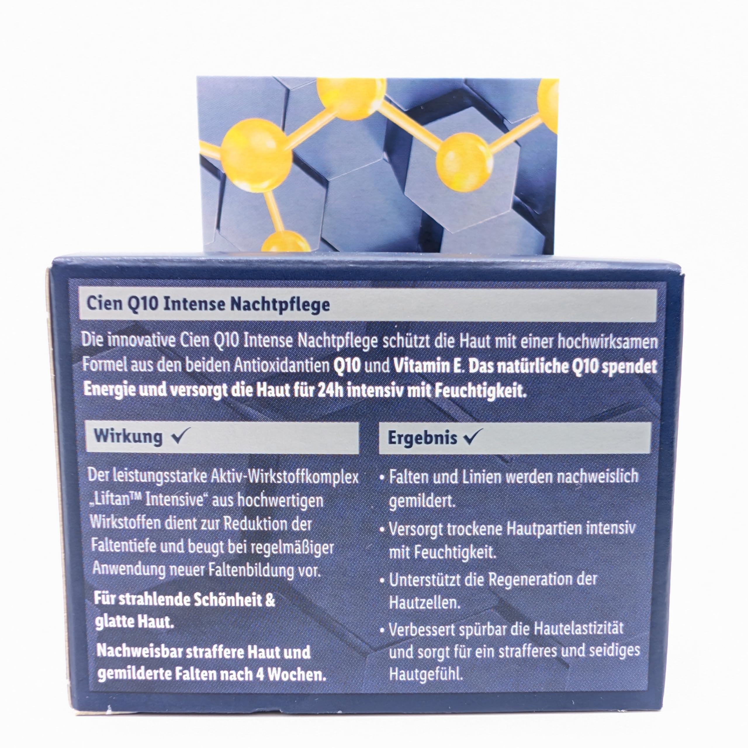 Crème De Nuit Anti-Rides Cien Q10 Intense - 50 Ml - Pour Peaux Normales - Avec Acide Hyaluronique