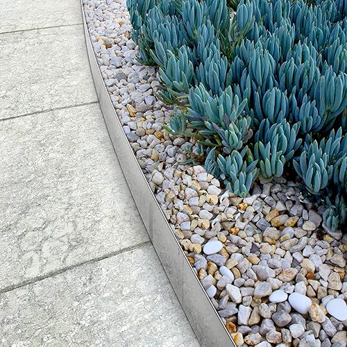 Miniatura 5 de Vodaland - Juego completo de bordes de jardín de acero galvanizado estampado de 2 pulgadas con clavos de instalación incluidos (5)