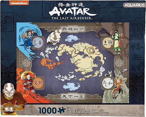 AQUARIUS Rompecabezas de mapa de Avatar (rompecabezas de 1000 piezas) – Avatar con licencia oficial: The Last Airbender merchandise/coleccionables –