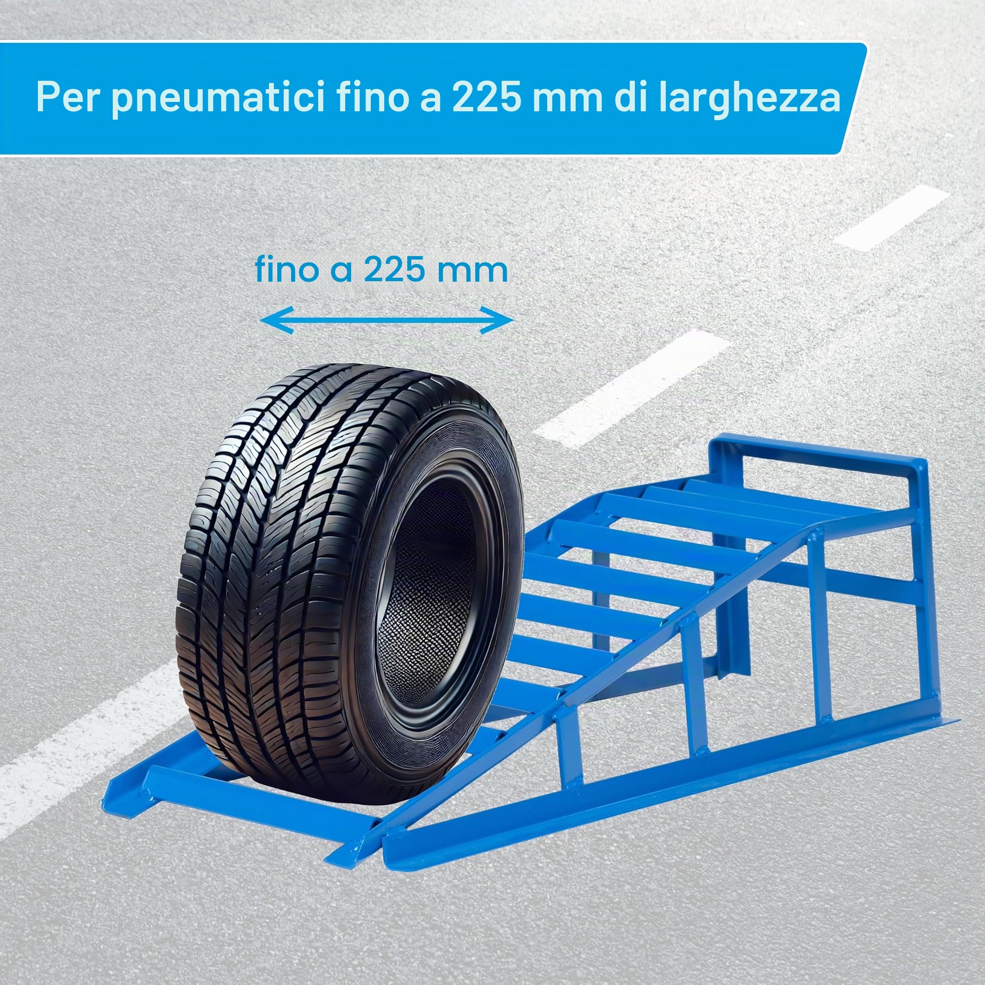 Cartrend 50156 Set Rampe di Salita per pneumatici fino a 225 mm di larghezza