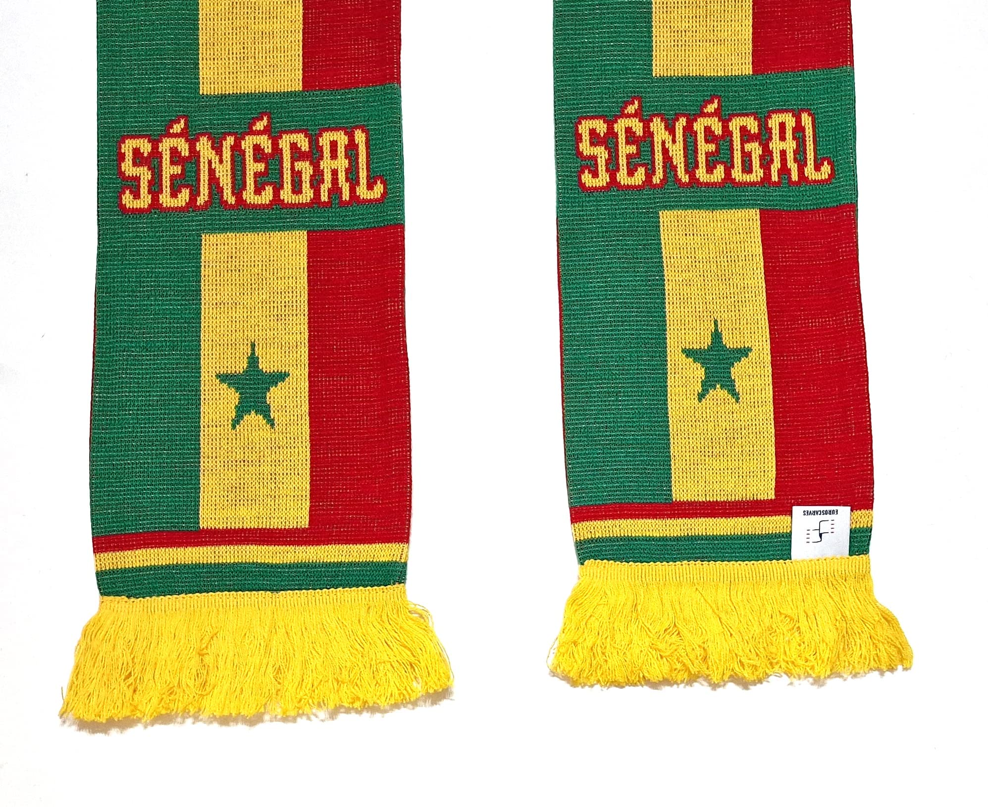Senegal Soccer Knit Scarf, Red, Green, Yellow - Image 4