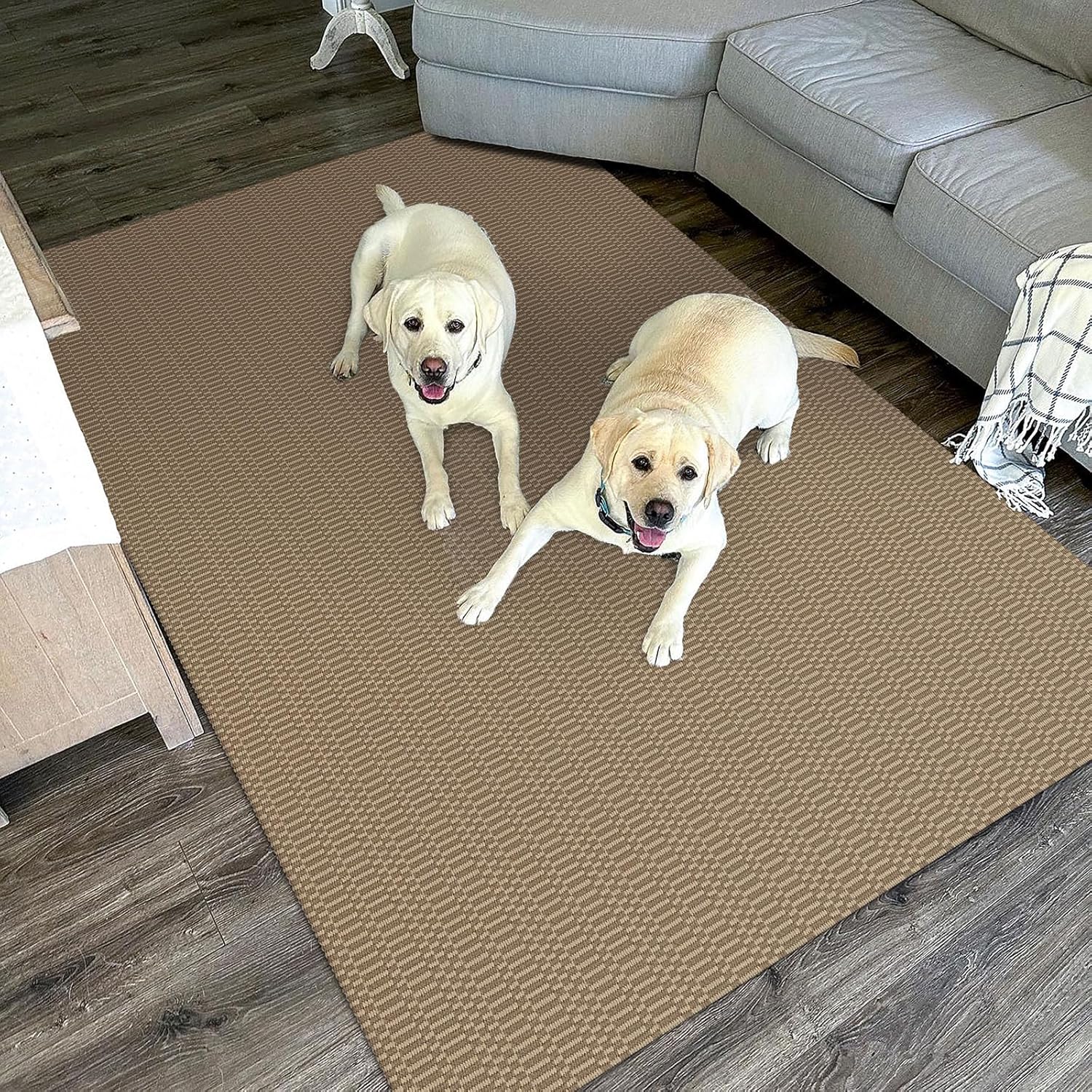 KOZYFLY Washable Entryway Rug 3x5 Ft Area Rugs Cotton Rubber Backed Throw Rugs Indoor Door Mat Kitchen Rugs Braided Floor Carpet for Front Entrance Bathroom Kitchen Living Room, Beige/Khaki