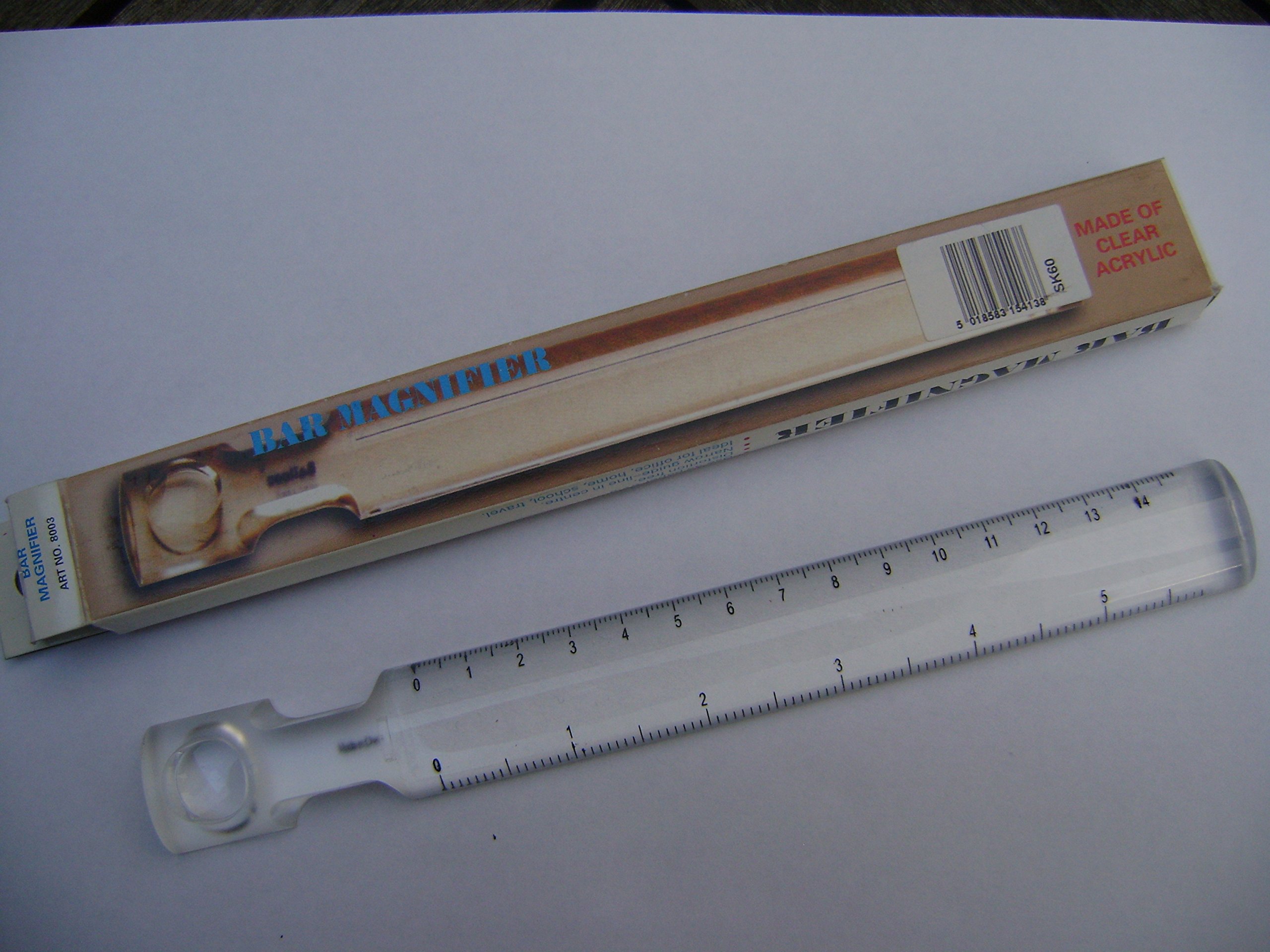 15cm Bar Magnifying Ruler - Made of Clear Acrylic