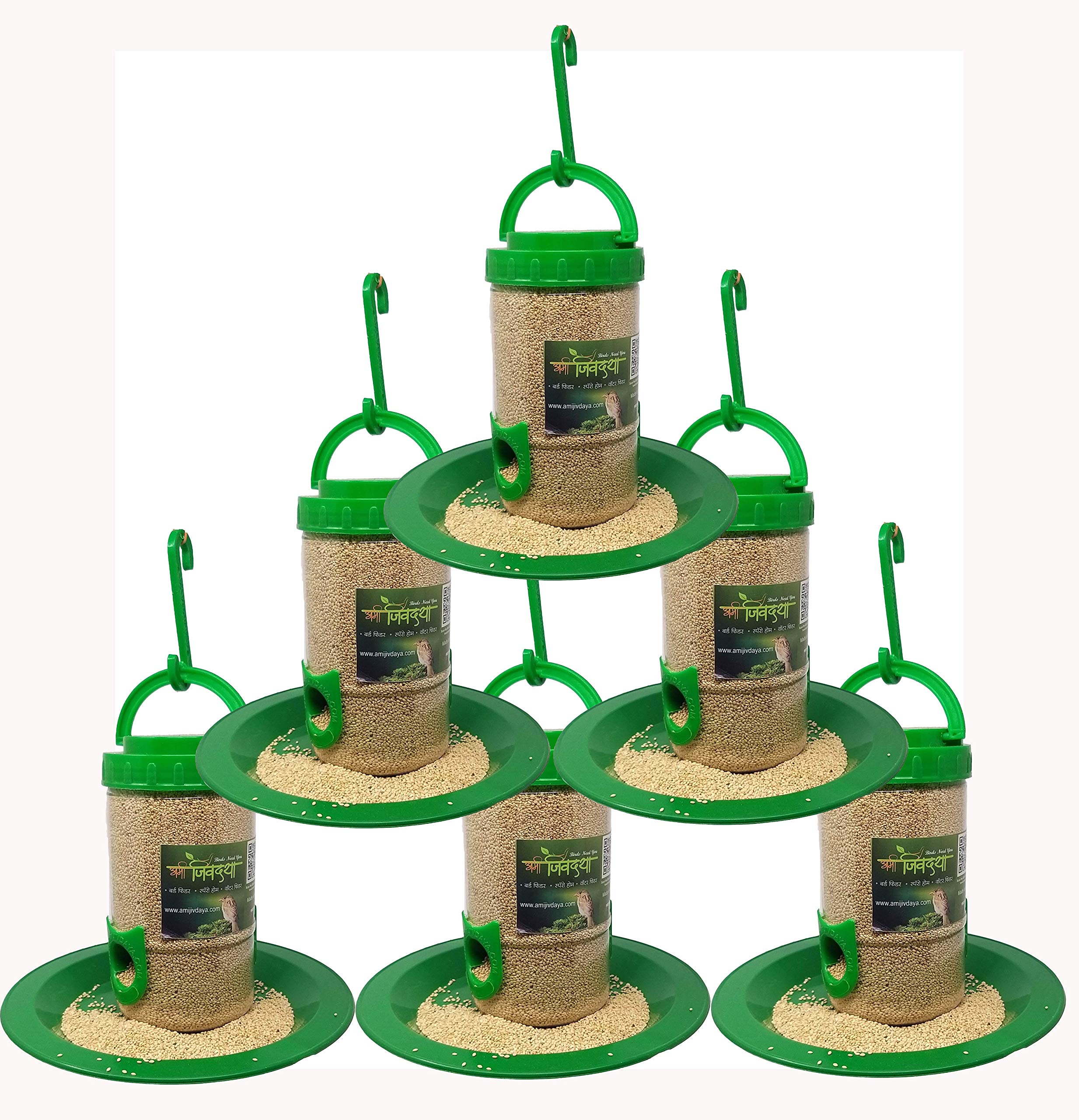 Amijivdaya Small Bird Feeder (Green, Transparent) - Pack of 6 (B07XLCPG2N) Amazon Price History, Amazon Price Tracker