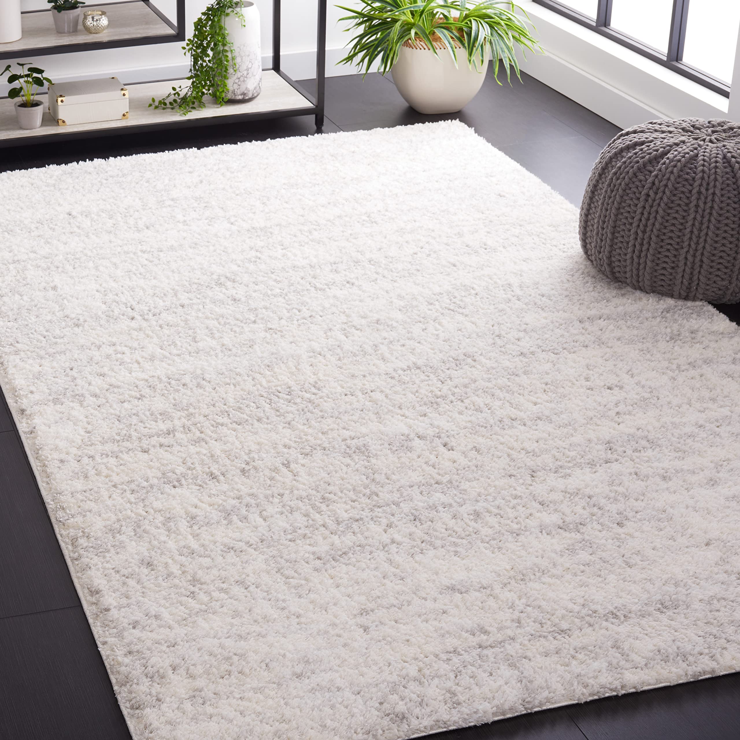 Safavieh Berber Shag Collection Shaggy Rug for Living Room Dining Room Bedroom High Pile Ivory 3ft x 5ft