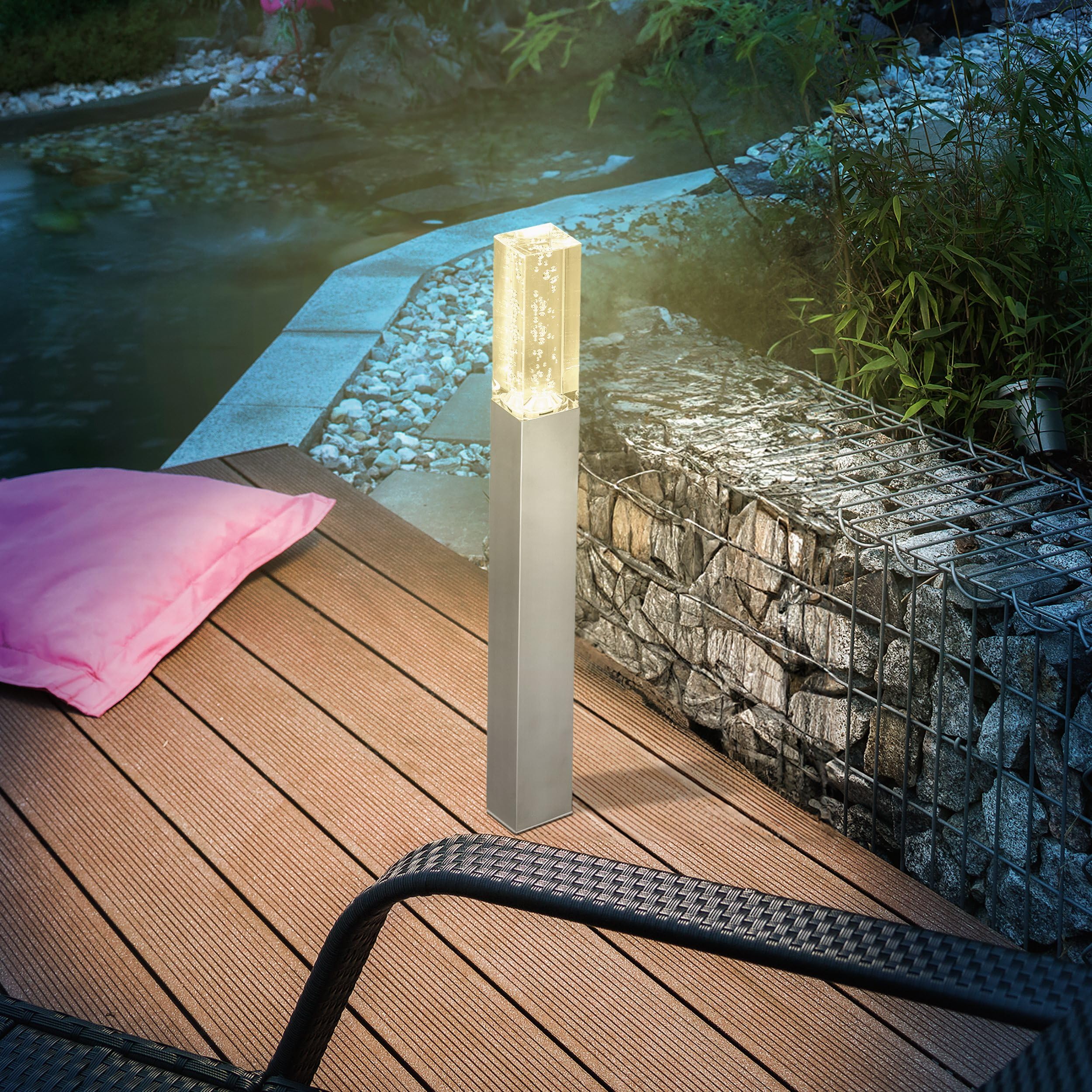 Esotec Solar Wegeleuchte Standleuchte Bubble Tower 63 LED Acrylblock 102556