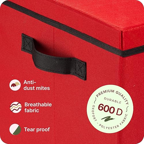 Miniatura 6 de Caja de almacenamiento para adornos de Navidad, contenedor de adornos de Navidad que almacena hasta 64 adornos navideños, compartimento de 3 x 3