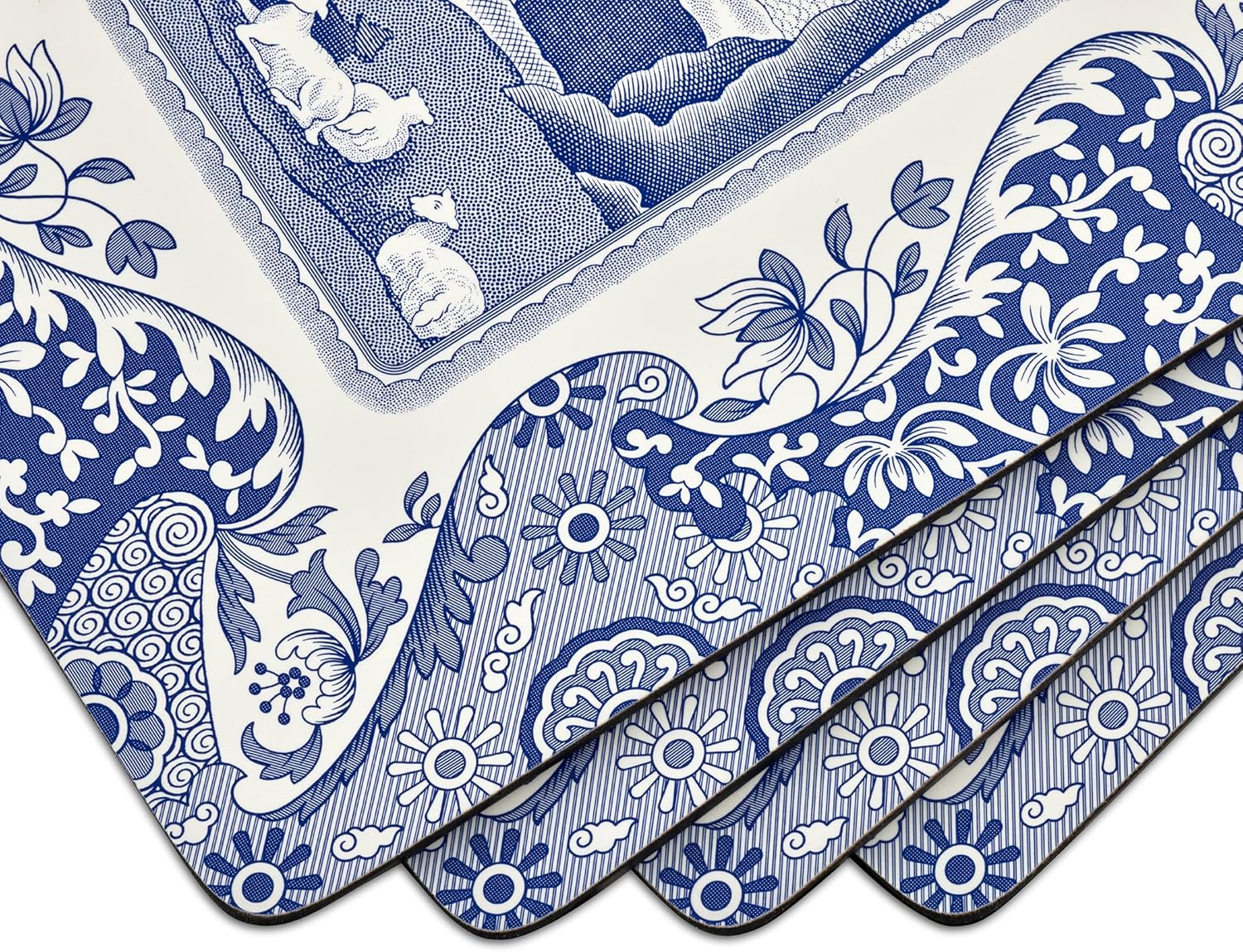 Blue Italian Hardboard Placemats Set of 4