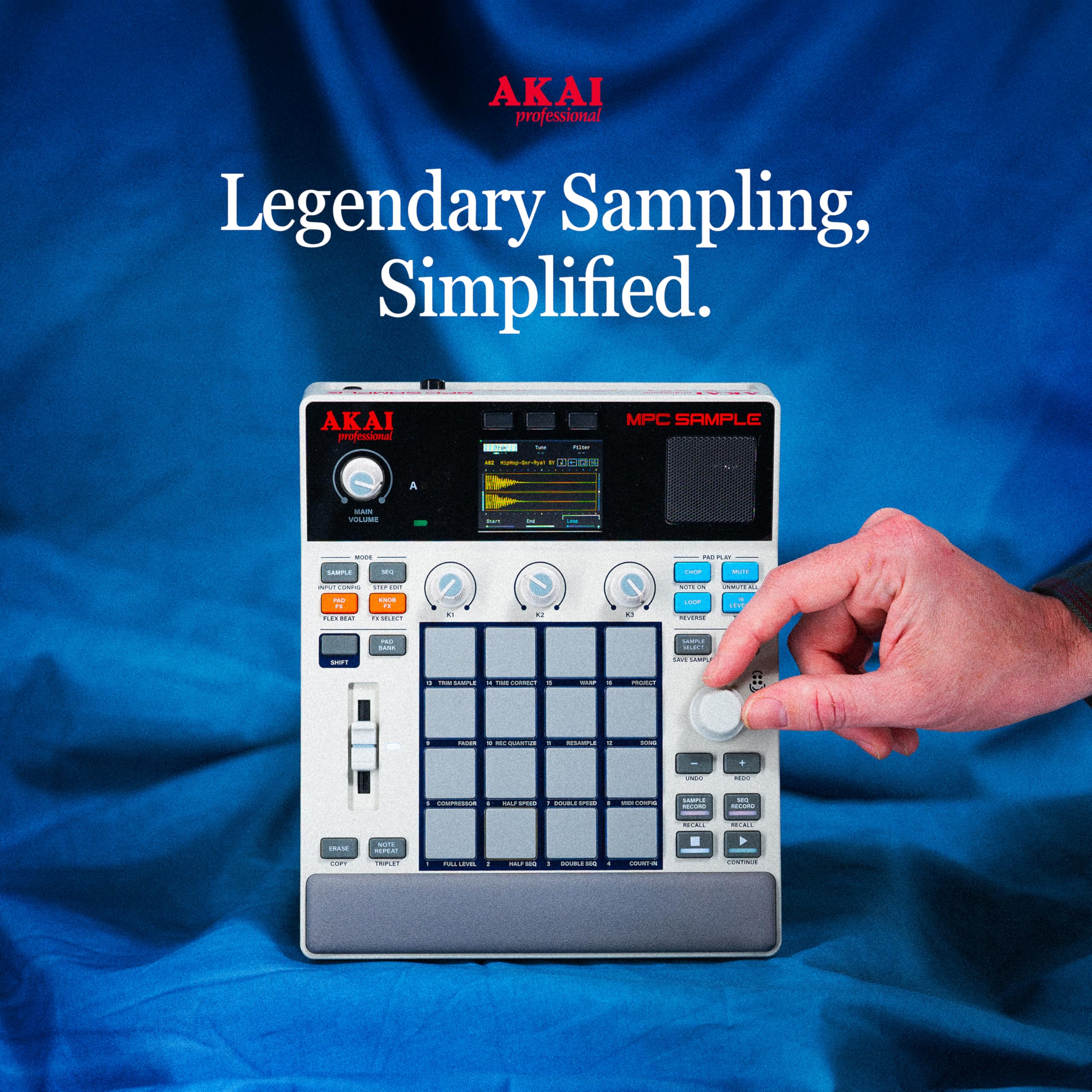Akai Professional MPC Sample Przenośny Sampler | Tryb Samodzielny, Akumulator, USB‑C, Głośnik, Mikrofon, Do Samplowania, Sekwencjonowania i Produkcji Muzycznej