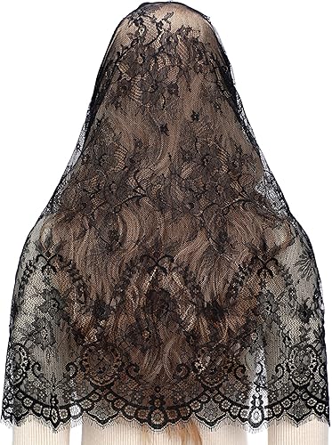 Miniatura 9 de Mantveil Velo de malta de la iglesia católica velo de masas vintage en forma de D largo para mujer