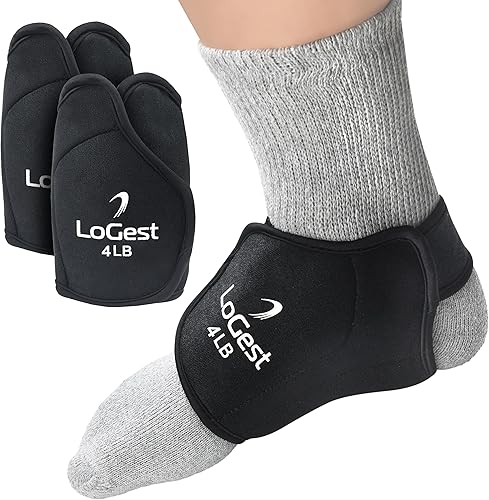 LoGest Pesas para pies con cierres de velcro  1 libra, 2 libras, 3 libras, 4 libras  Se venden en pares cómodos y seguros de neopreno acolchado para