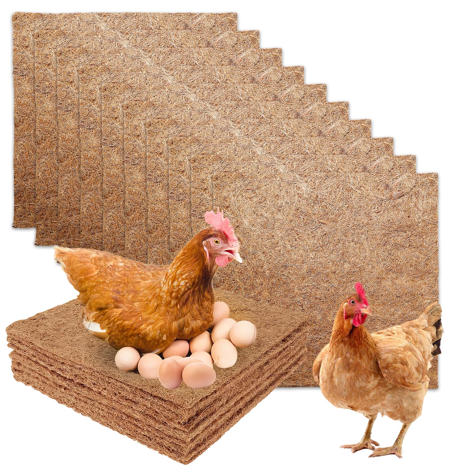 Cuscinetti per Nidi di Galline 30x30 cm 10 Pezzi Riutilizzabili Compostaggio