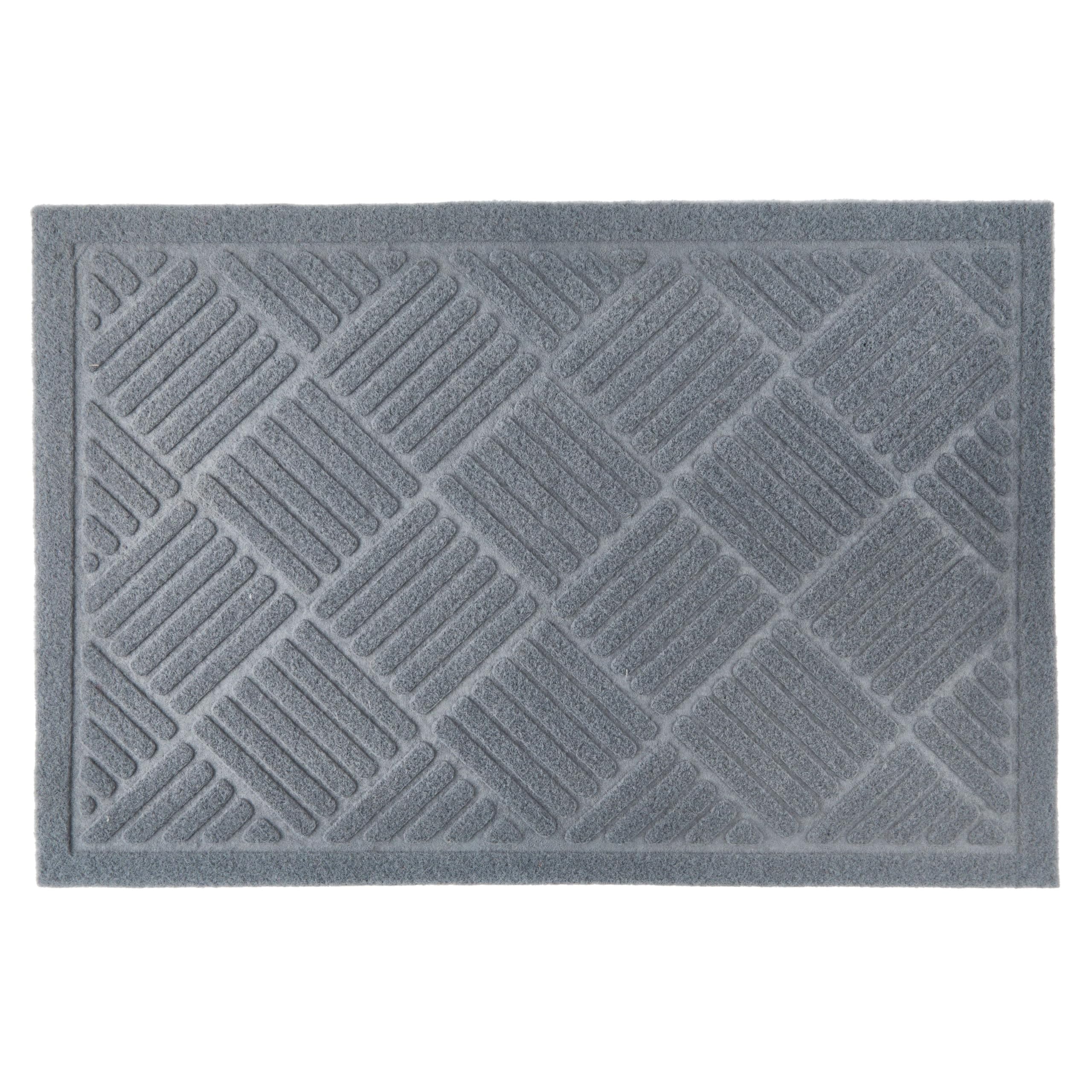 Emma Barclay Non Slip Easy Care Absorbant Door Mat Rug (60x40cm) (Grey Cross Hatch)