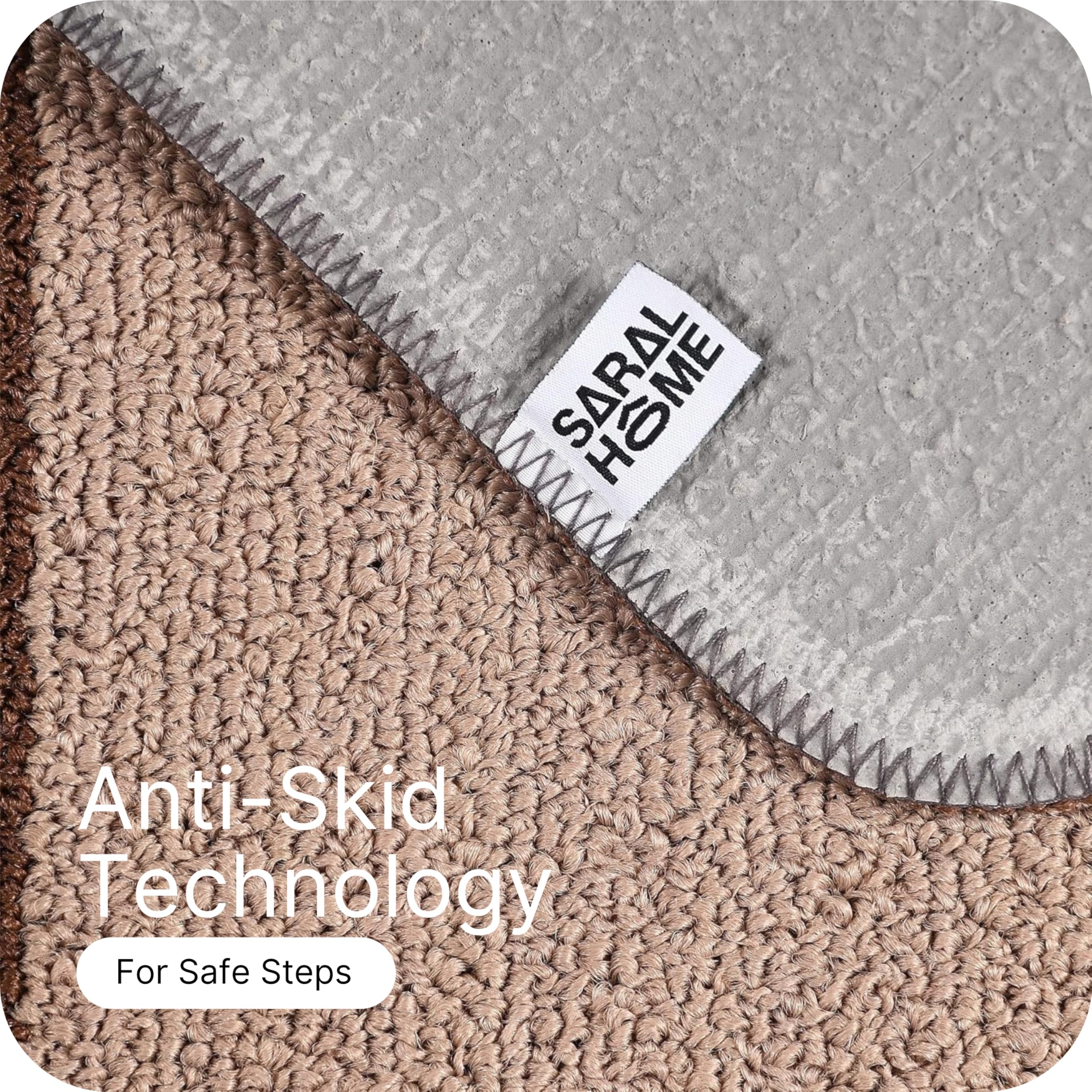 Saral Home Power Soft PP Yarn Durable & Washable Multipurpose Runner for Home/Kitchen/Living Area/Lobby/Office Entrance with Anti Skid Backing (Beige, 40 Cm X 180 Cm) 3