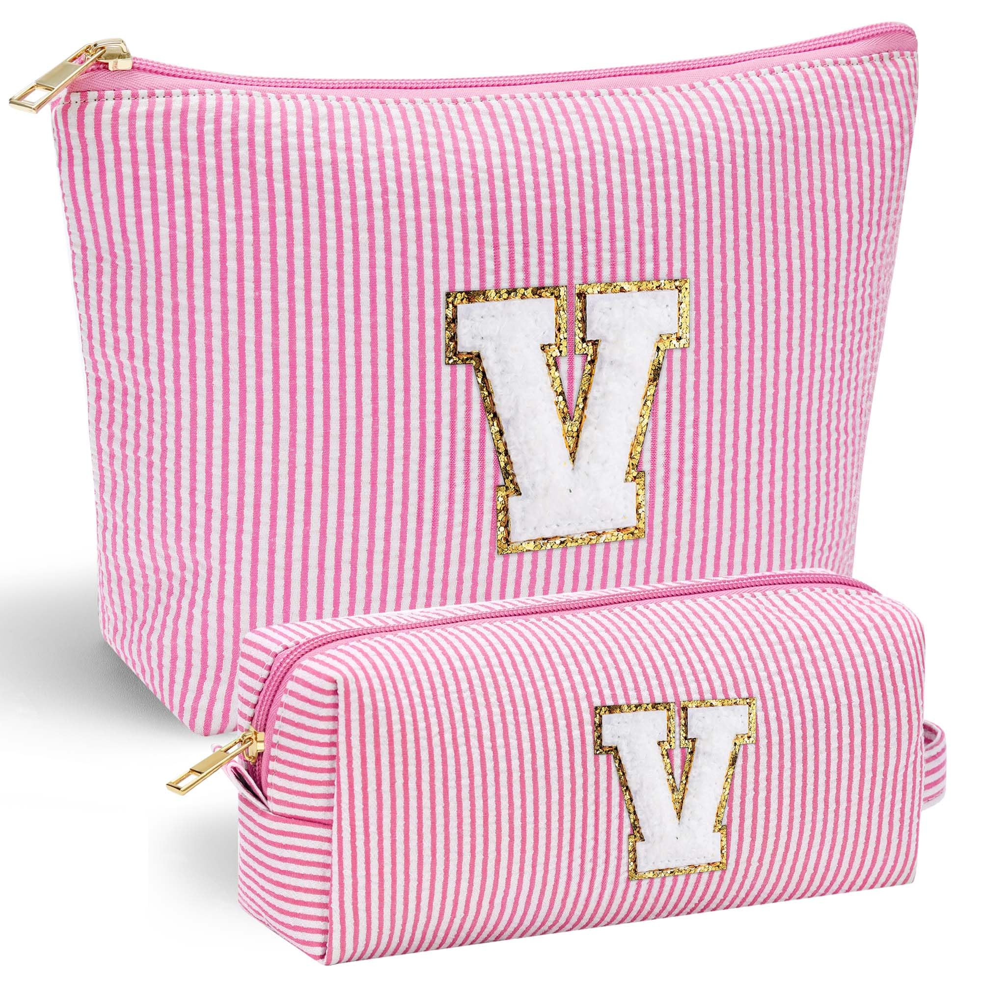 Parima Personalised Gifts for Girls Women - Personalised Make up Bag Initial Make up Bags A Preppy Stuff Birthday Gifts for Women Gift for Girl Womens Girlfriend Teenage Girls Gift Makeup Bag — view 9