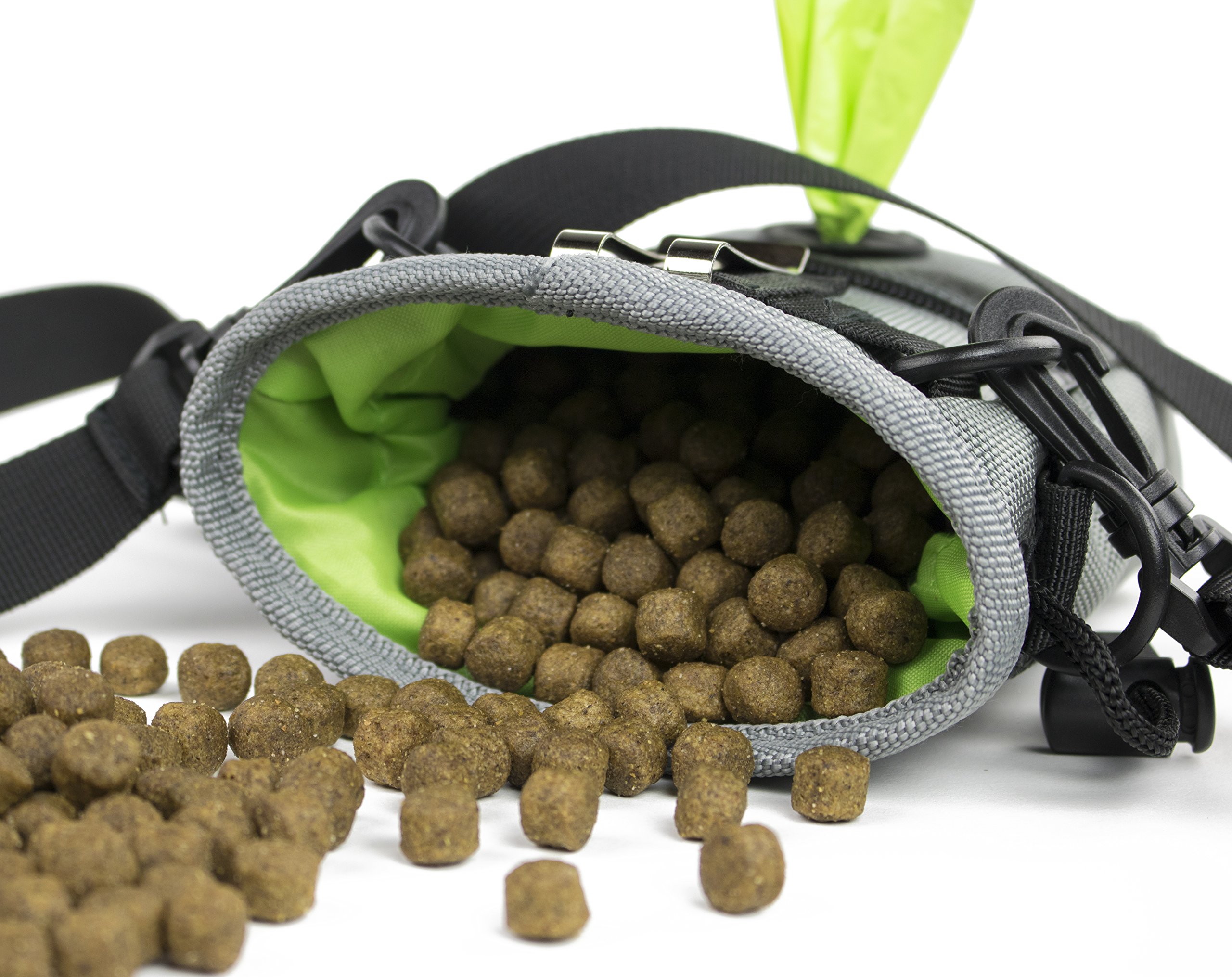 Tuff Mutt Torba na smakołyki dla psa do treningu przenoszenia smakołyków i zabawek Wbudowany dozownik torby na odchody regulowana talia i pasek na ramię zawiera jedną rolkę worków na odpady dla zwierząt domowych