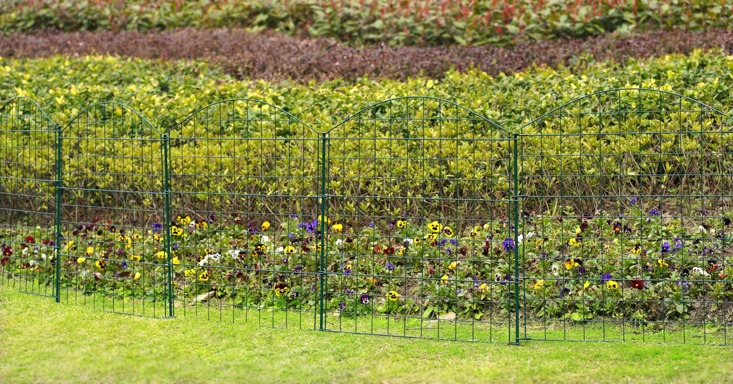 HC Garten & Freizeit Teichzaun Oberbogen Komplettset dunkelgrün 11 tlg. Gartenzaun Gitterzaun
