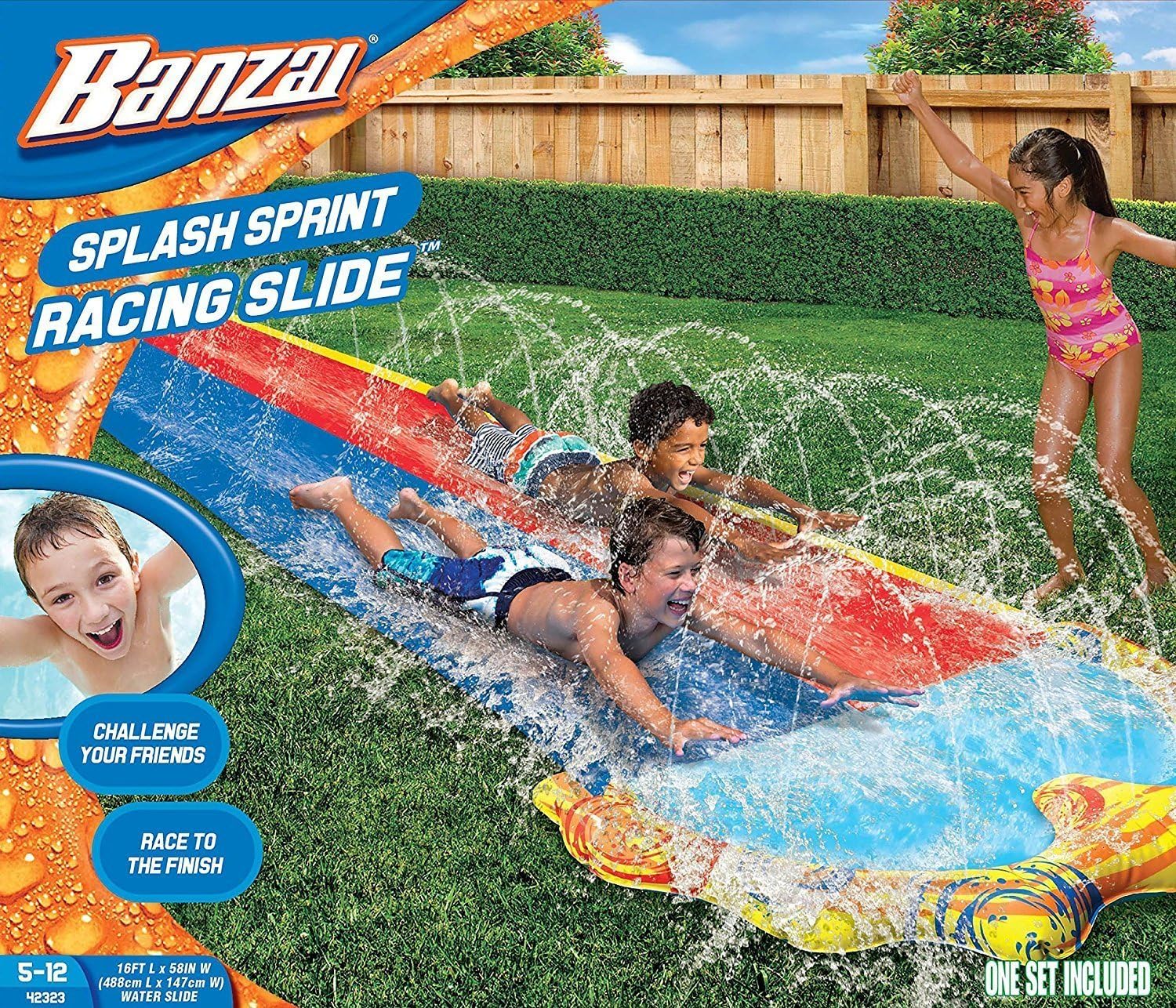 BANZAI 16ft Splash Sprint Racing Water Slider