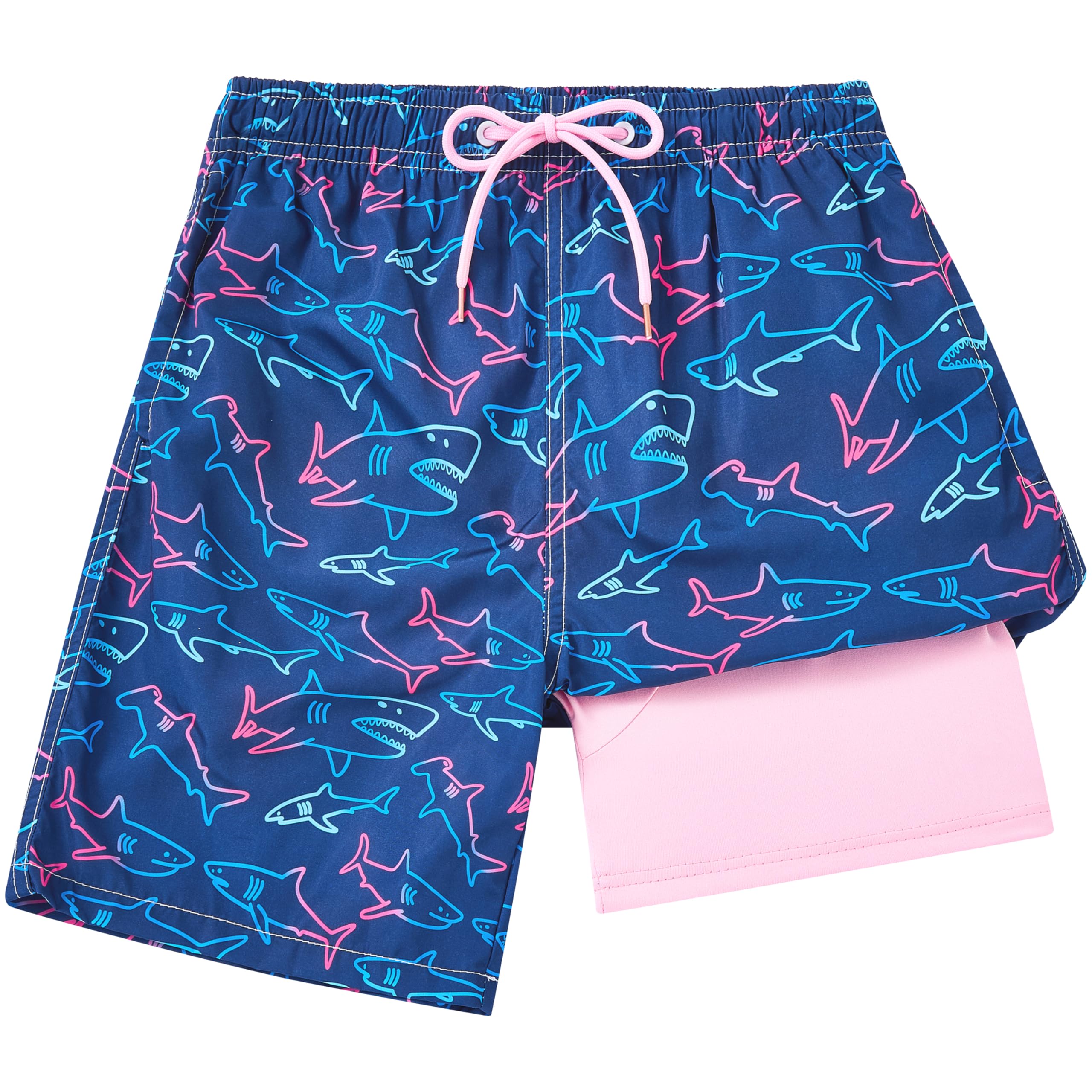 FT FENTENG Boys Swim Trunks Compression Liner Swim Shorts Quick Dry Bathing Suit with Boxer Brief Anti-Chafe Boy Swimwear
