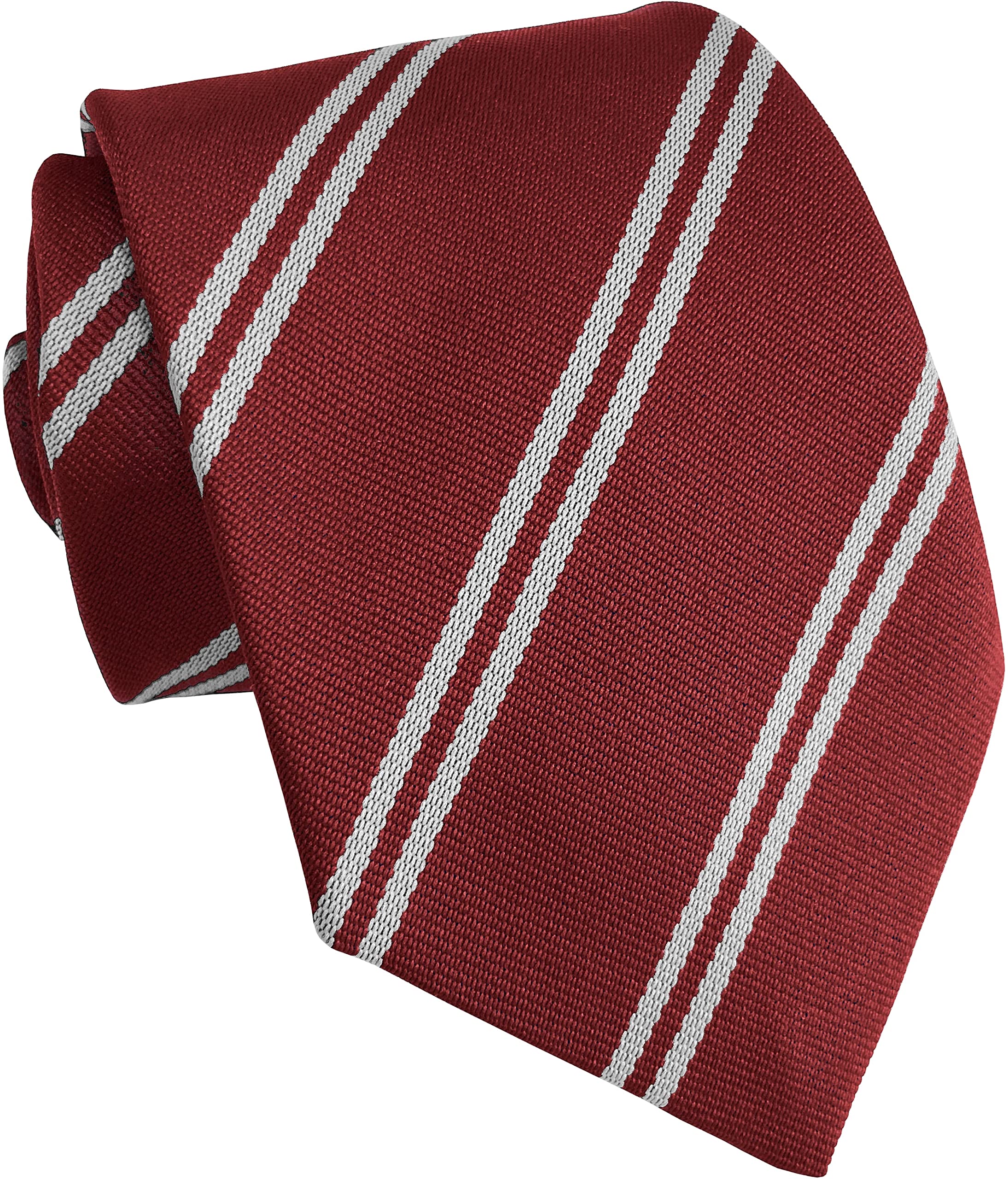 Great British Tie Club School Ties (14 Double Stripe Variations) (Maroon & White)